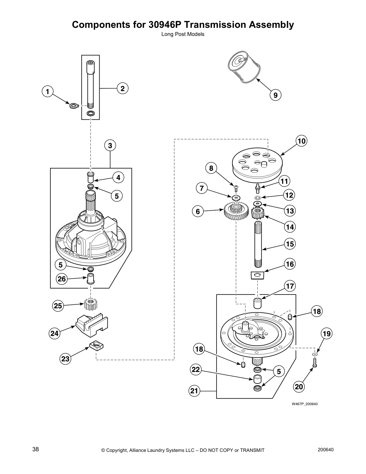 Components for 30946P Transmission Assembly