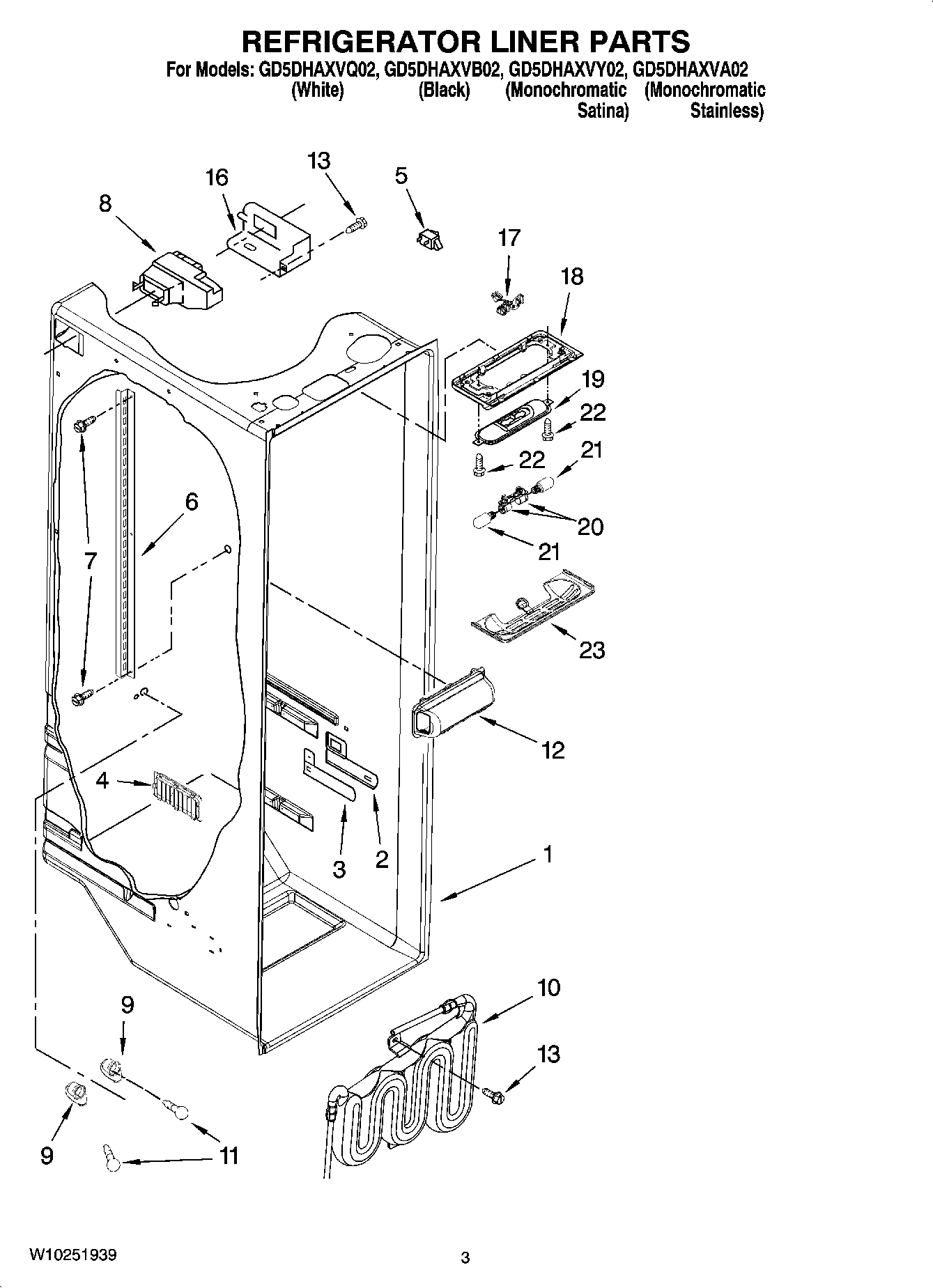 02 - REFRIGERATOR LINER PARTS