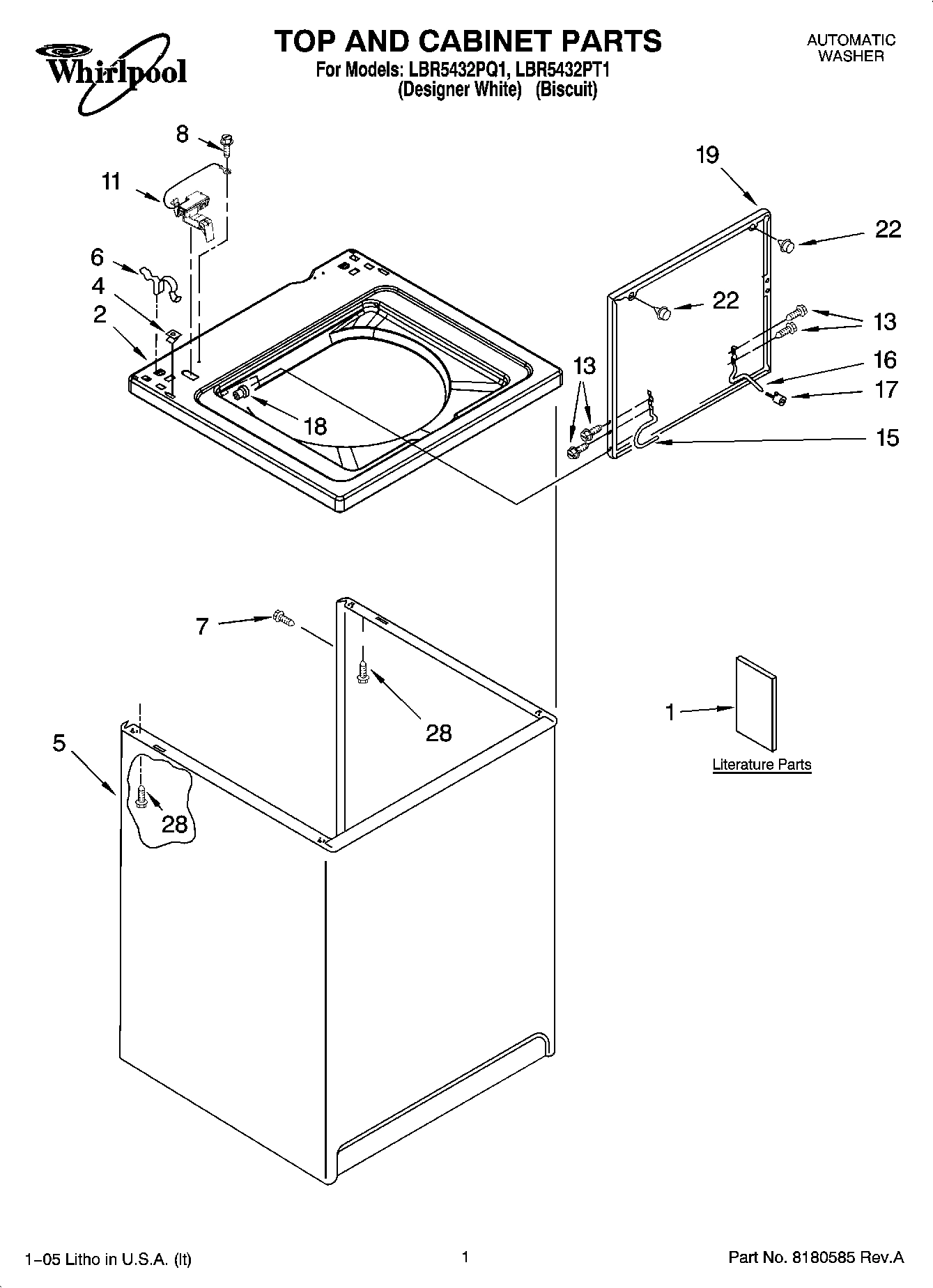 01 - TOP AND CABINET PARTS