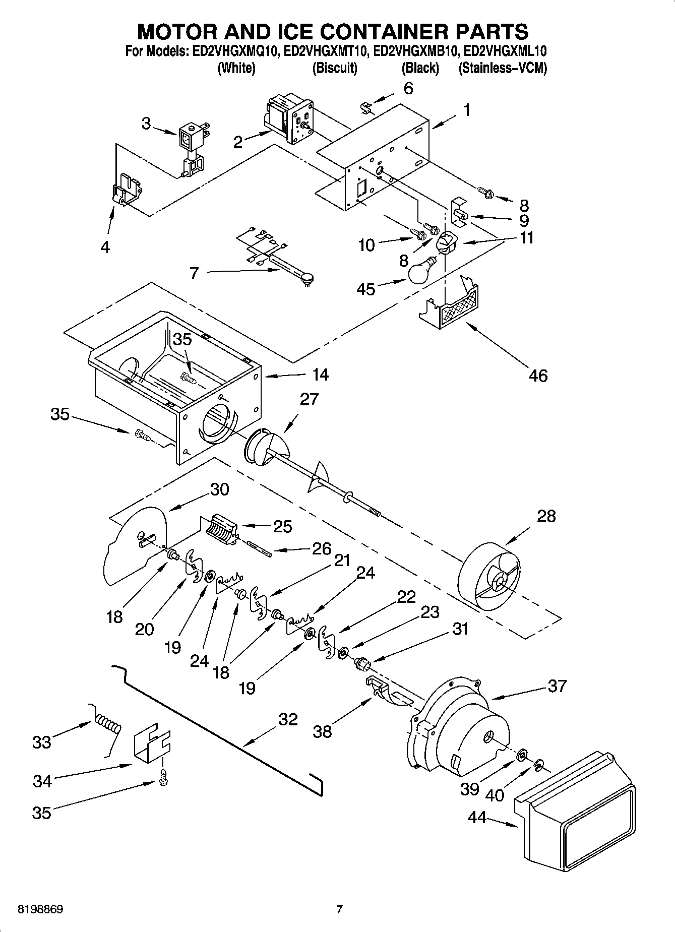 05 - MOTOR AND ICE CONTAINER PARTS