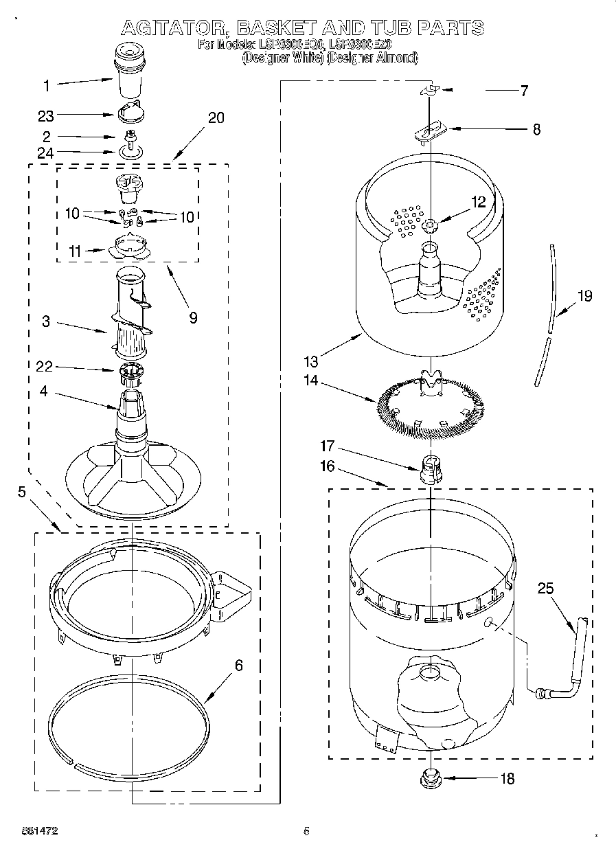 03 - AGITATOR, BASKET AND TUB