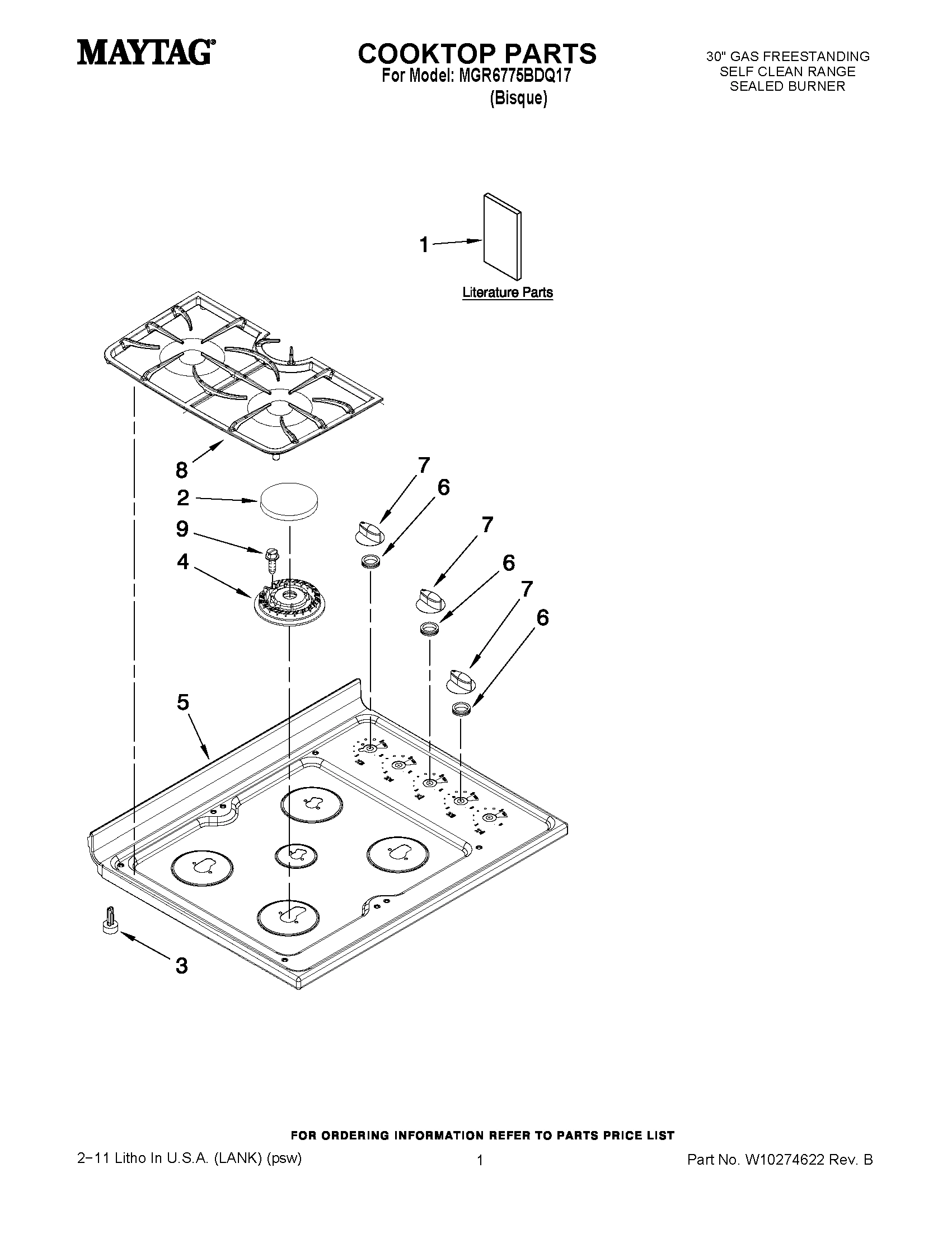 01 - COOKTOP PARTS