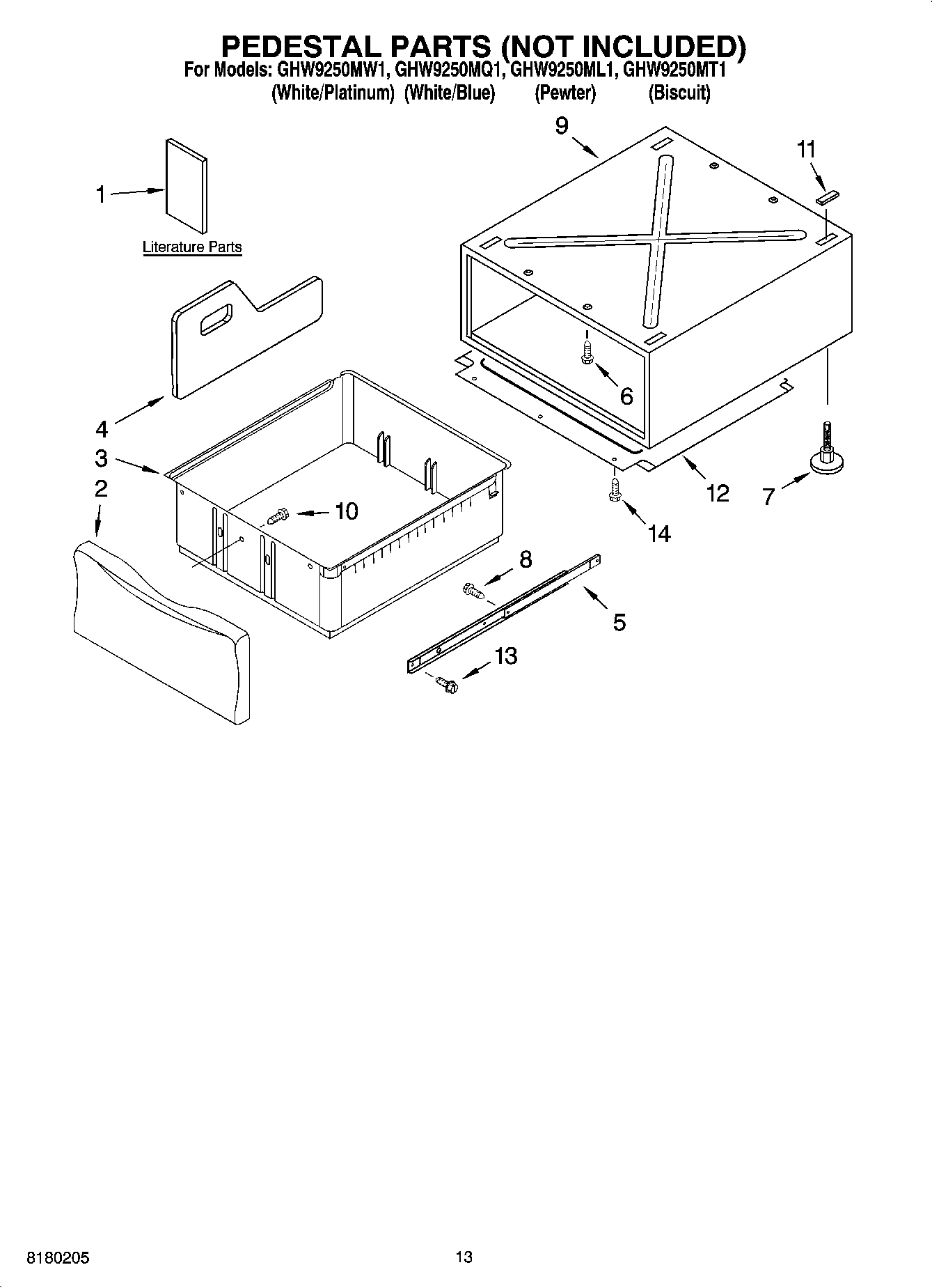 07 - PEDESTAL PARTS (NOT INCLUDED)
