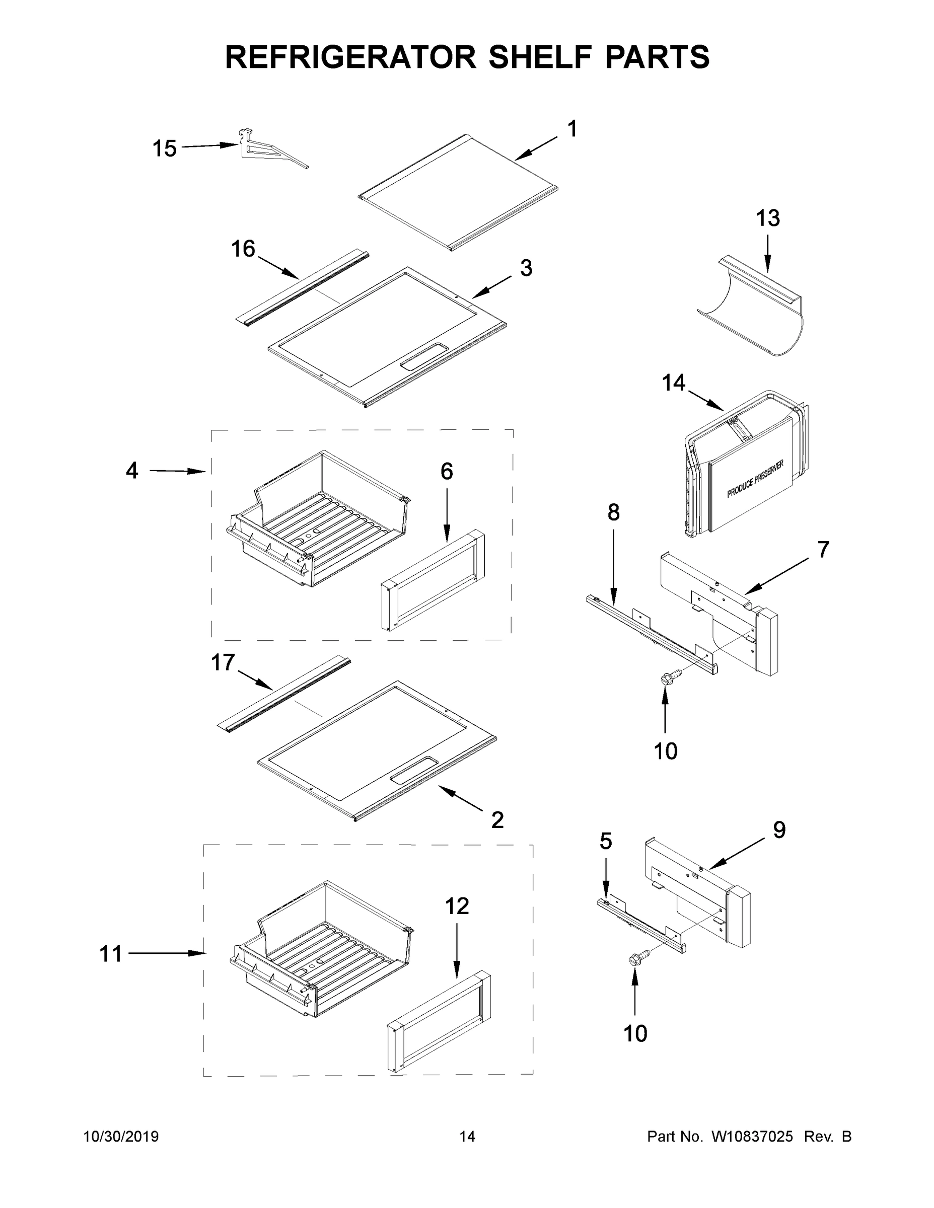 08 - REFRIGERATOR SHELF PARTS