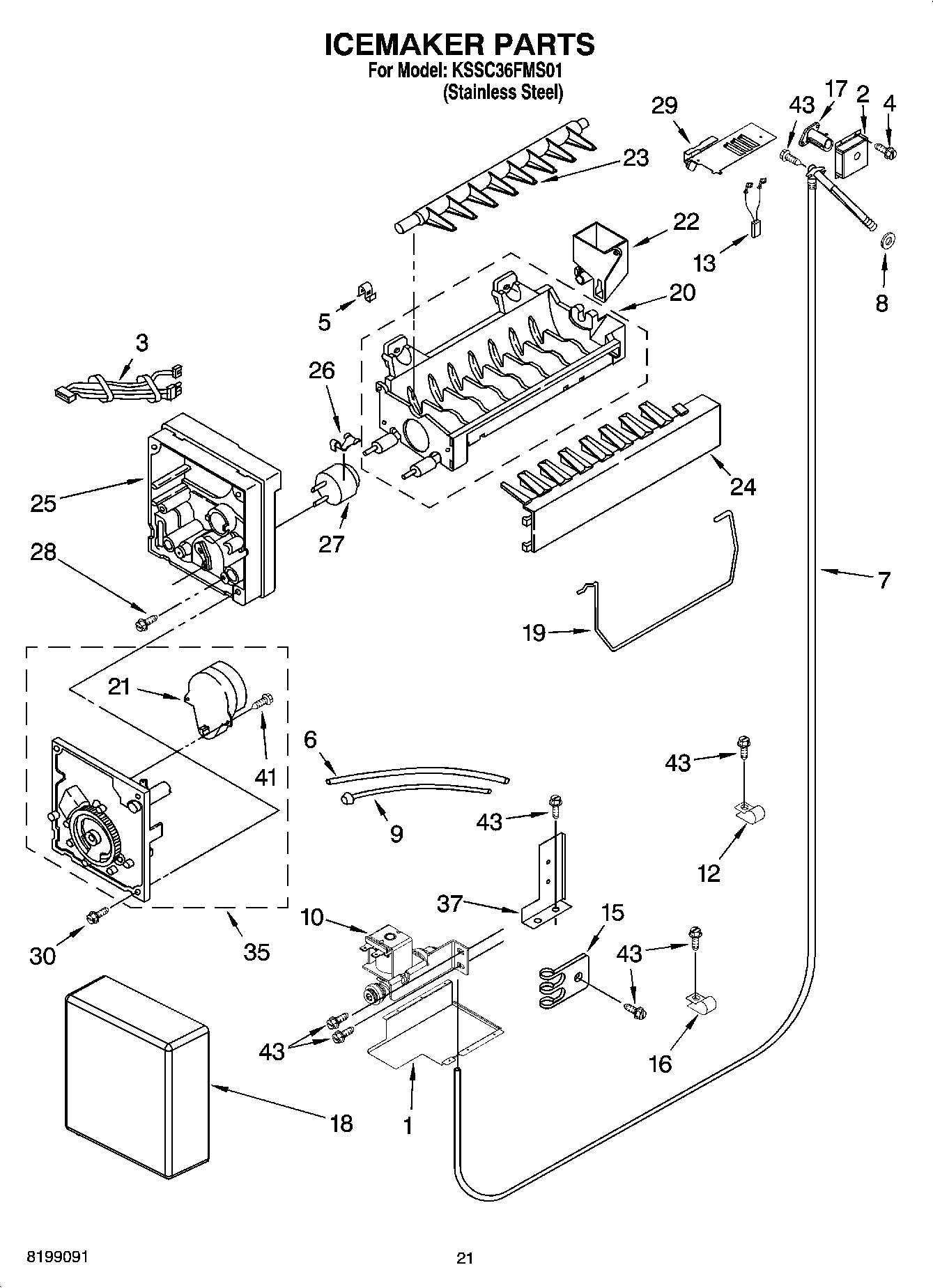 13 - ICEMAKER PARTS
