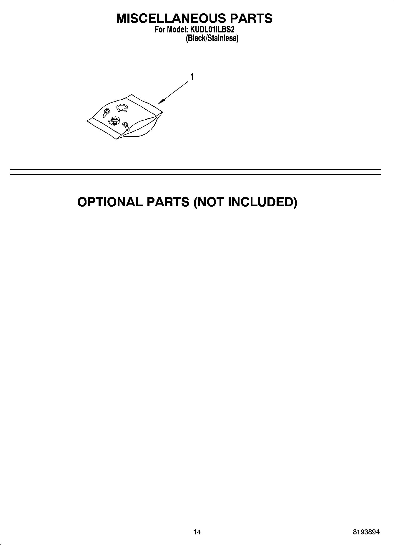 12 - MISCELLANEOUS PARTS OPTIONAL PARTS (NOT INCLUDED)