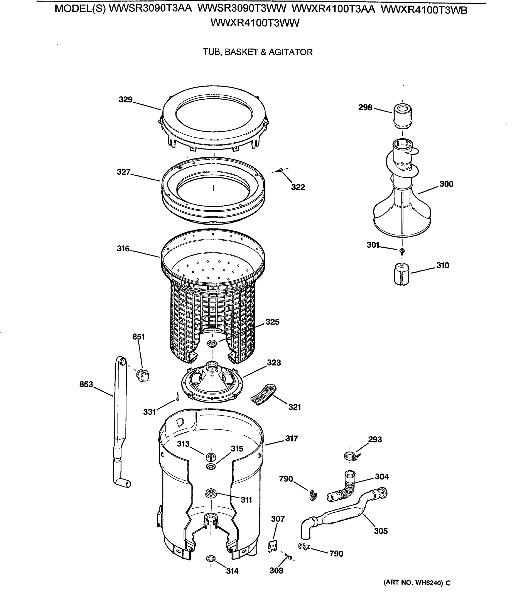 TUB, BASKET & AGITATOR