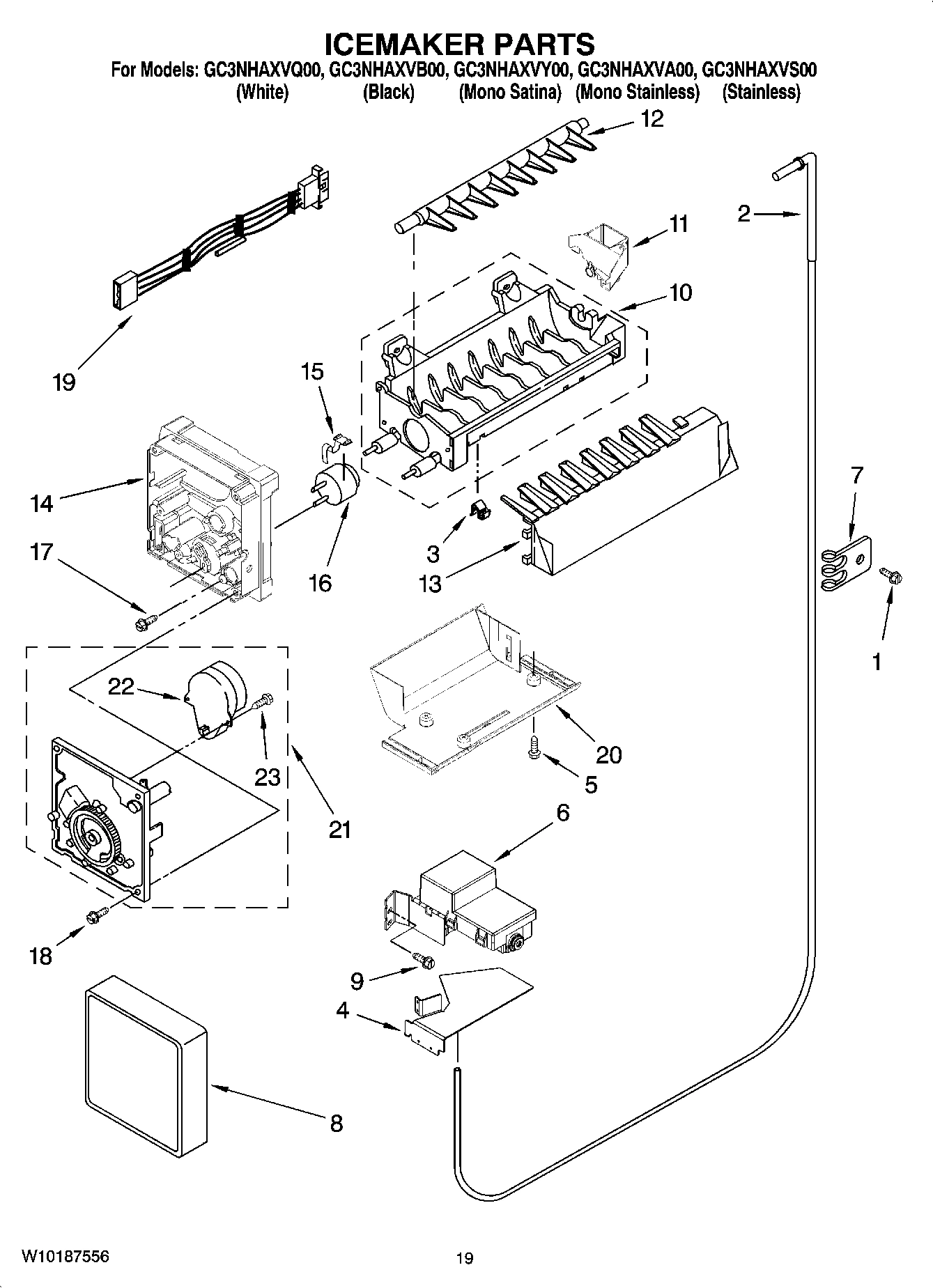 12 - ICEMAKER PARTS, OPTIONAL PARTS (NOT INCLUDED)