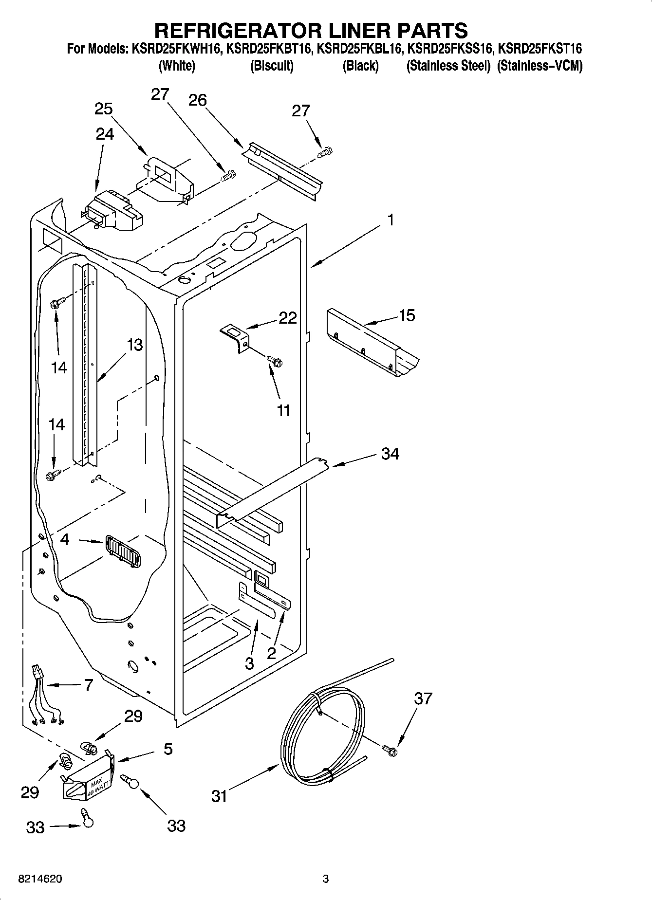 02 - REFRIGERATOR LINER PARTS