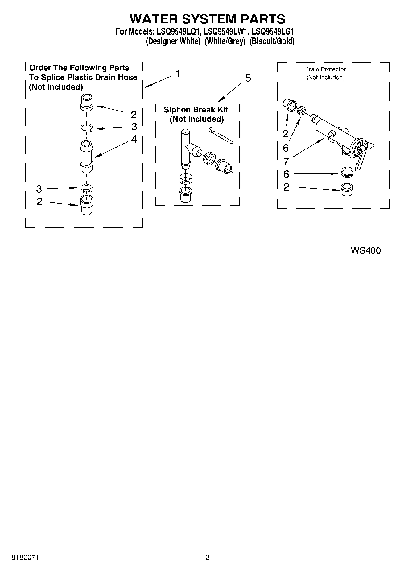 09 - WATER SYSTEM PARTS, MISCELLANEOUS PARTS