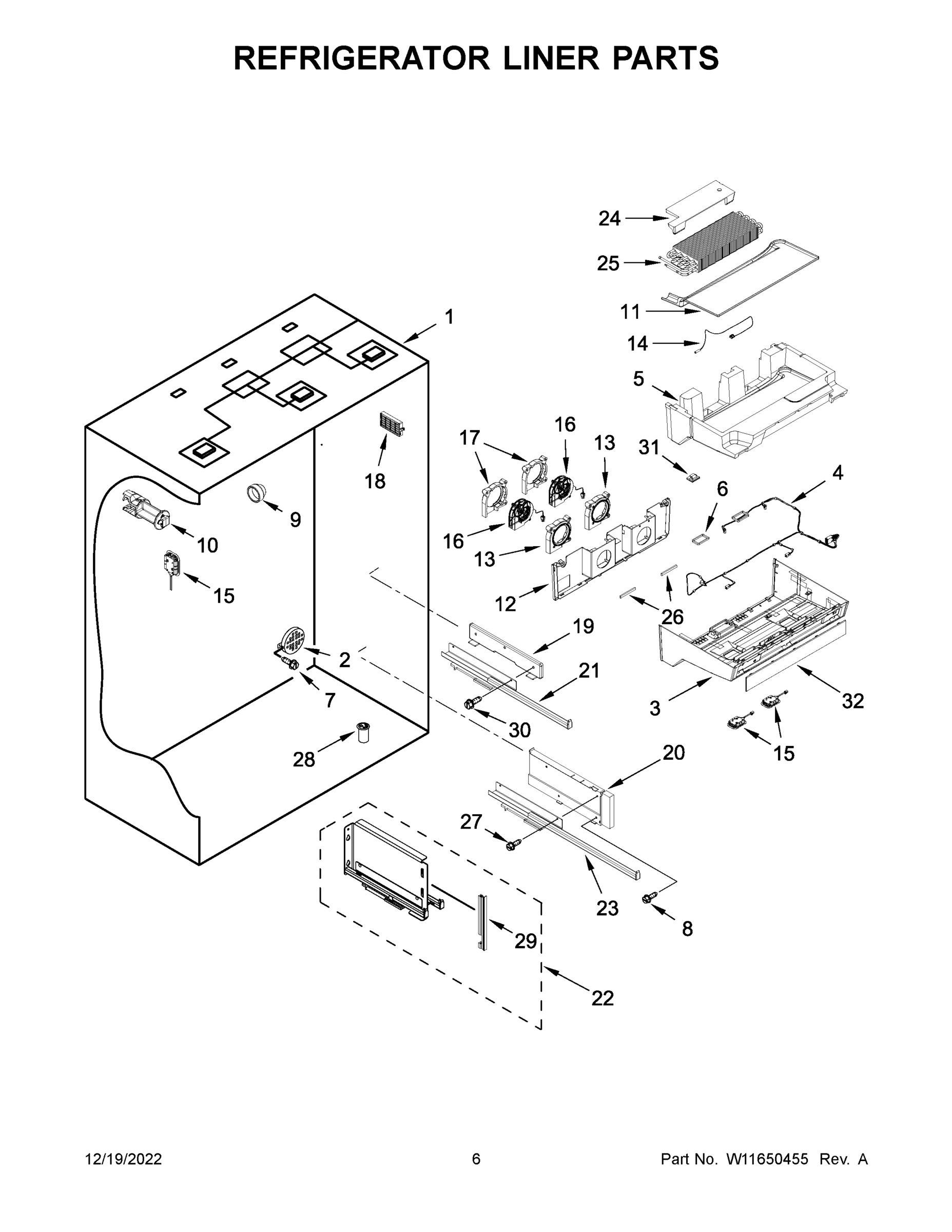 04 - REFRIGERATOR LINER PARTS
