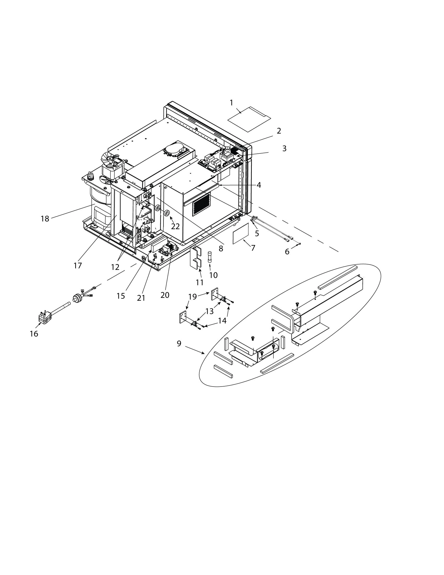 LV / HV CONTROL, MAGNETRONS, DUCTS, FUSE