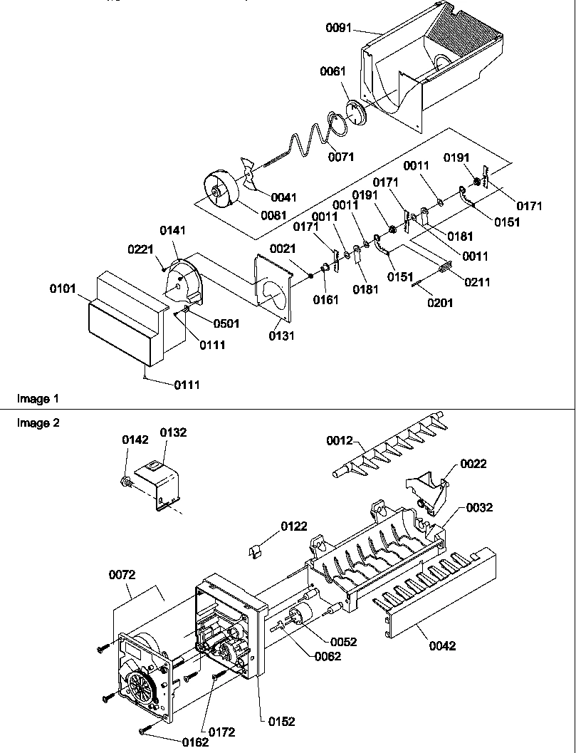 07 - ICE BUCKET AUGER AND ICE MAKER PARTS