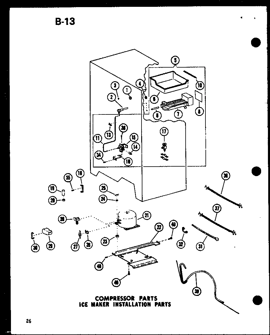 01 - COMP PARTS ICE MAKER INSTALLATION PARTS