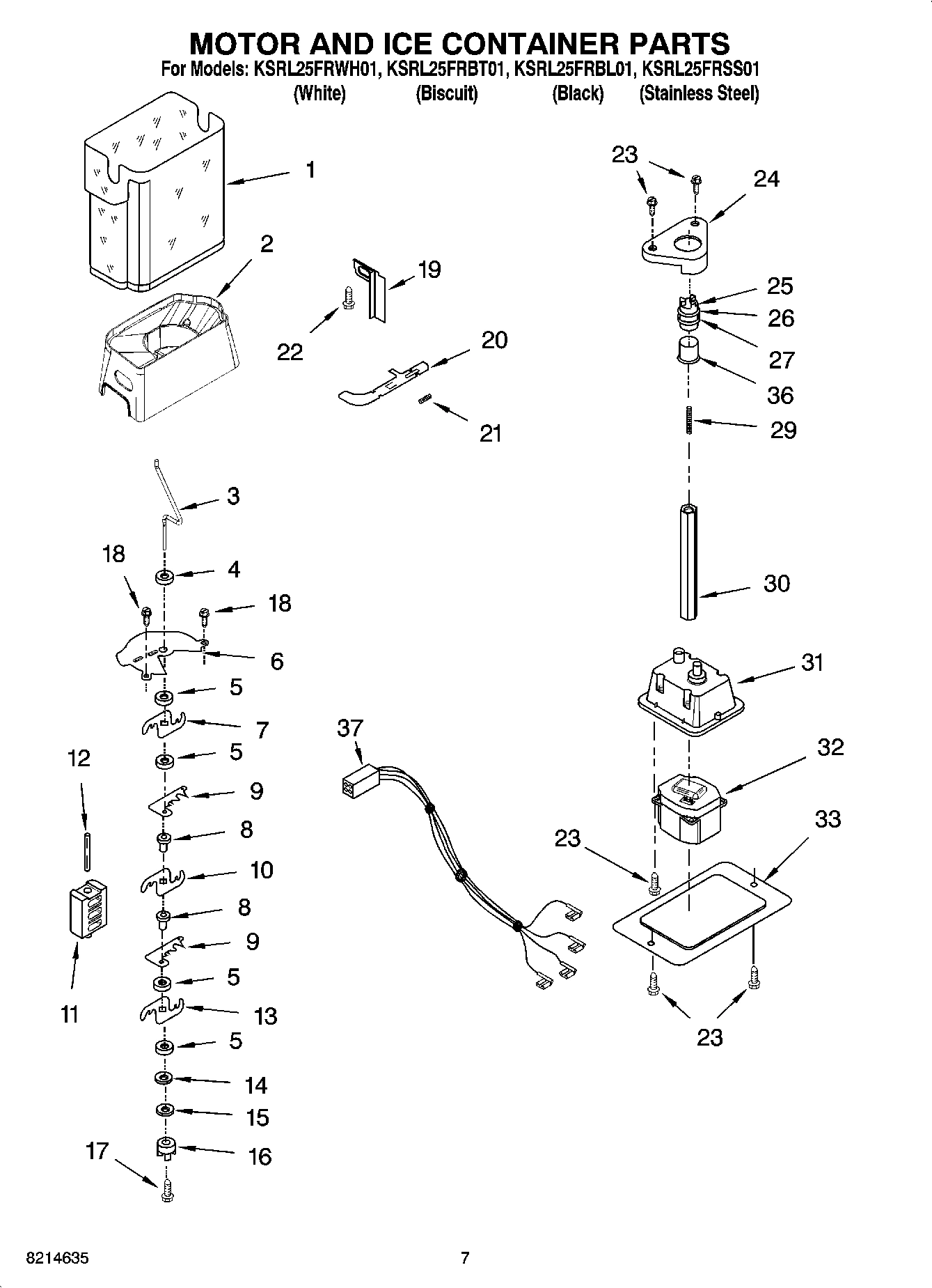 05 - MOTOR AND ICE CONTAINER PARTS