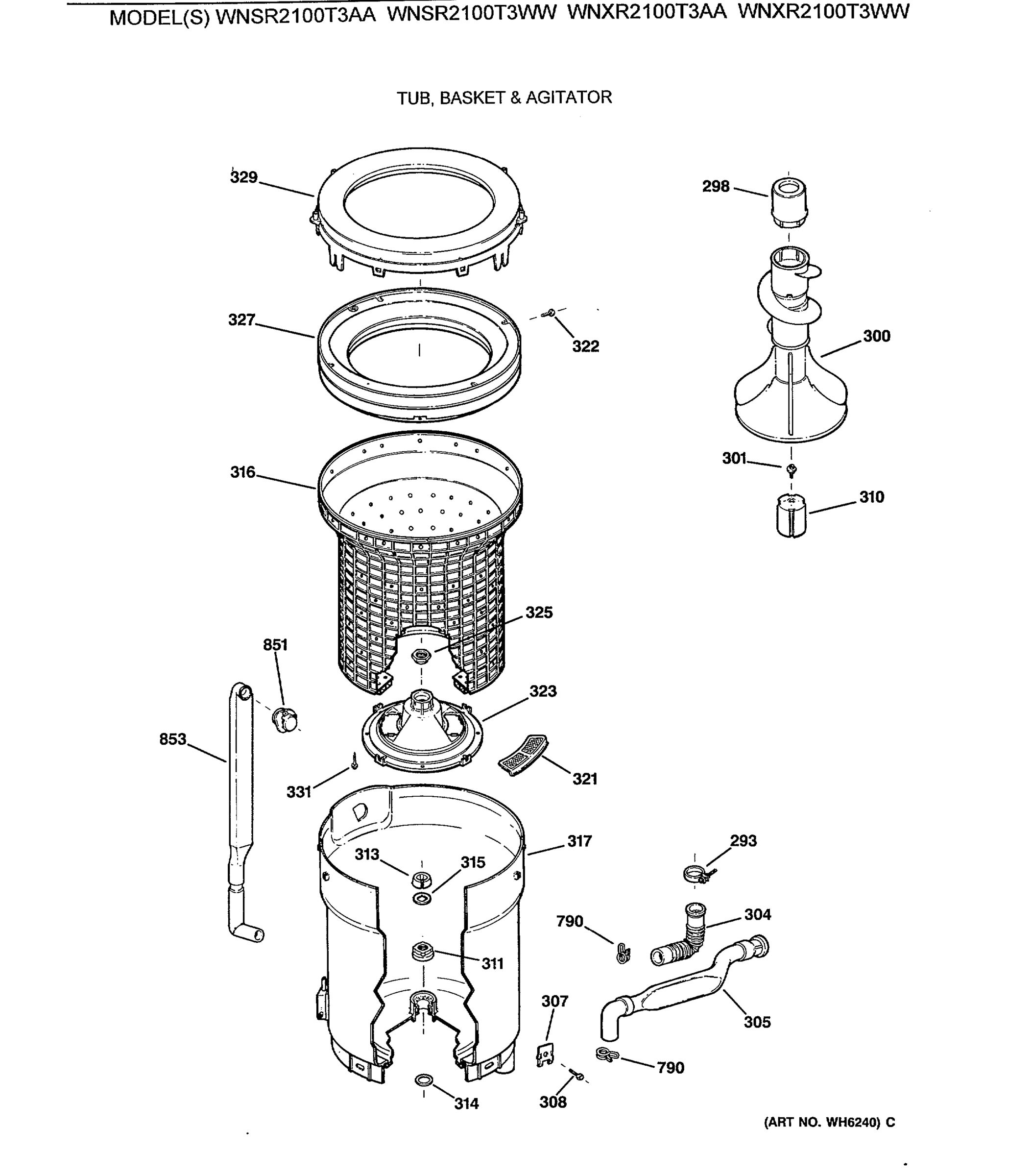 TUB, BASKET & AGITATOR