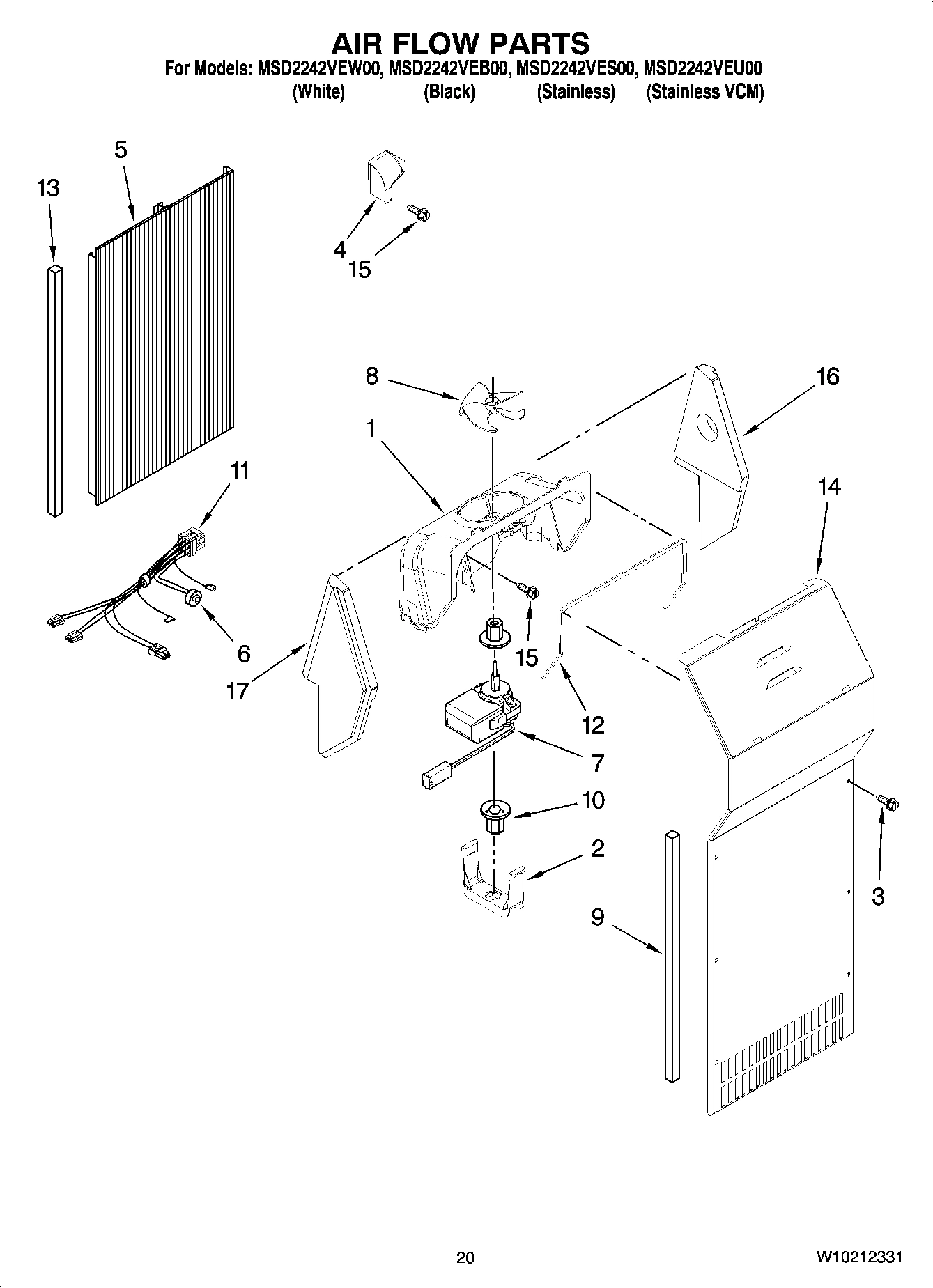 12 - AIR FLOW PARTS, OPTIONAL PARTS (NOT INCLUDED)