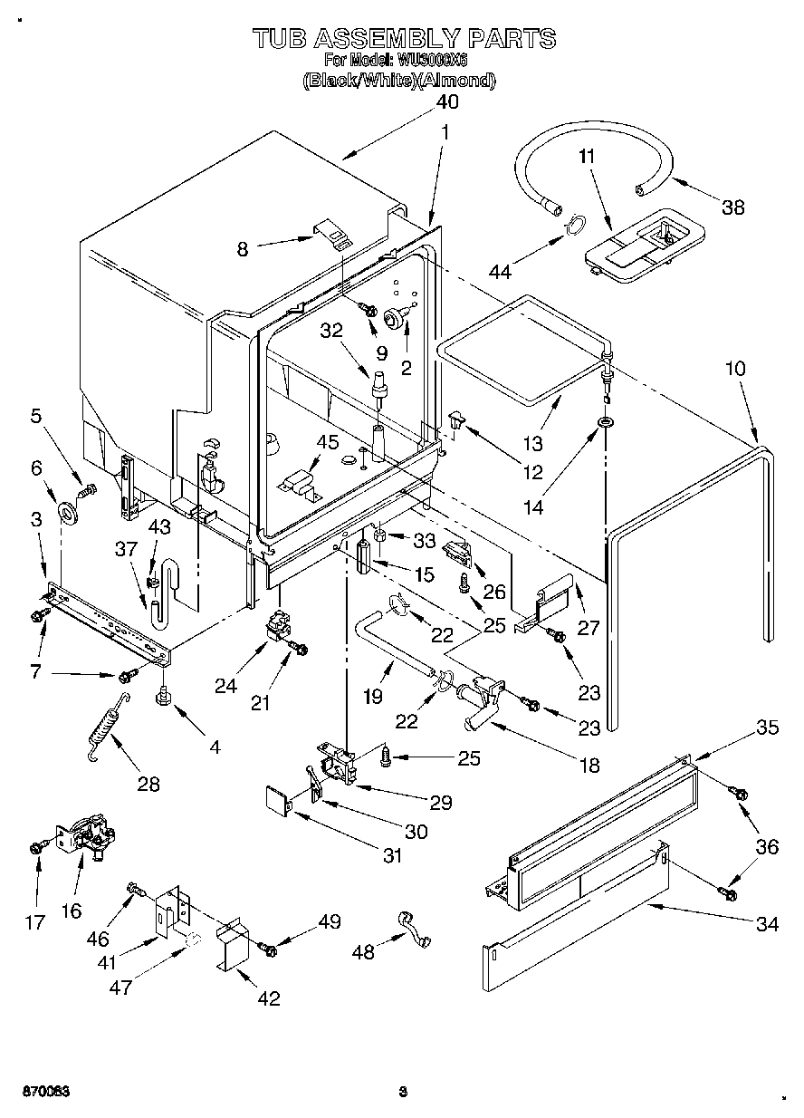 03 - TUB ASSEMBLY, LIT/OPTIONAL
