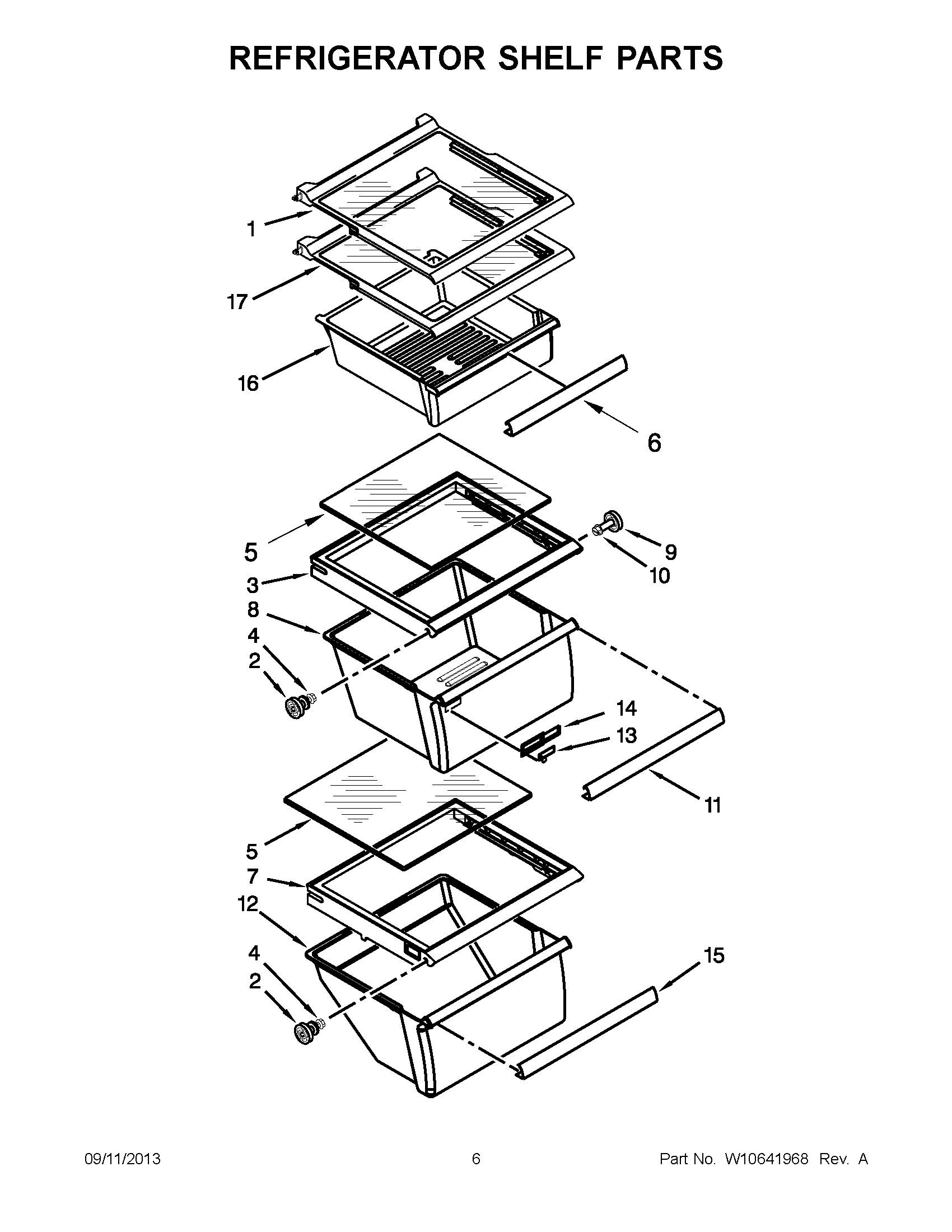 04 - REFRIGERATOR SHELF PARTS