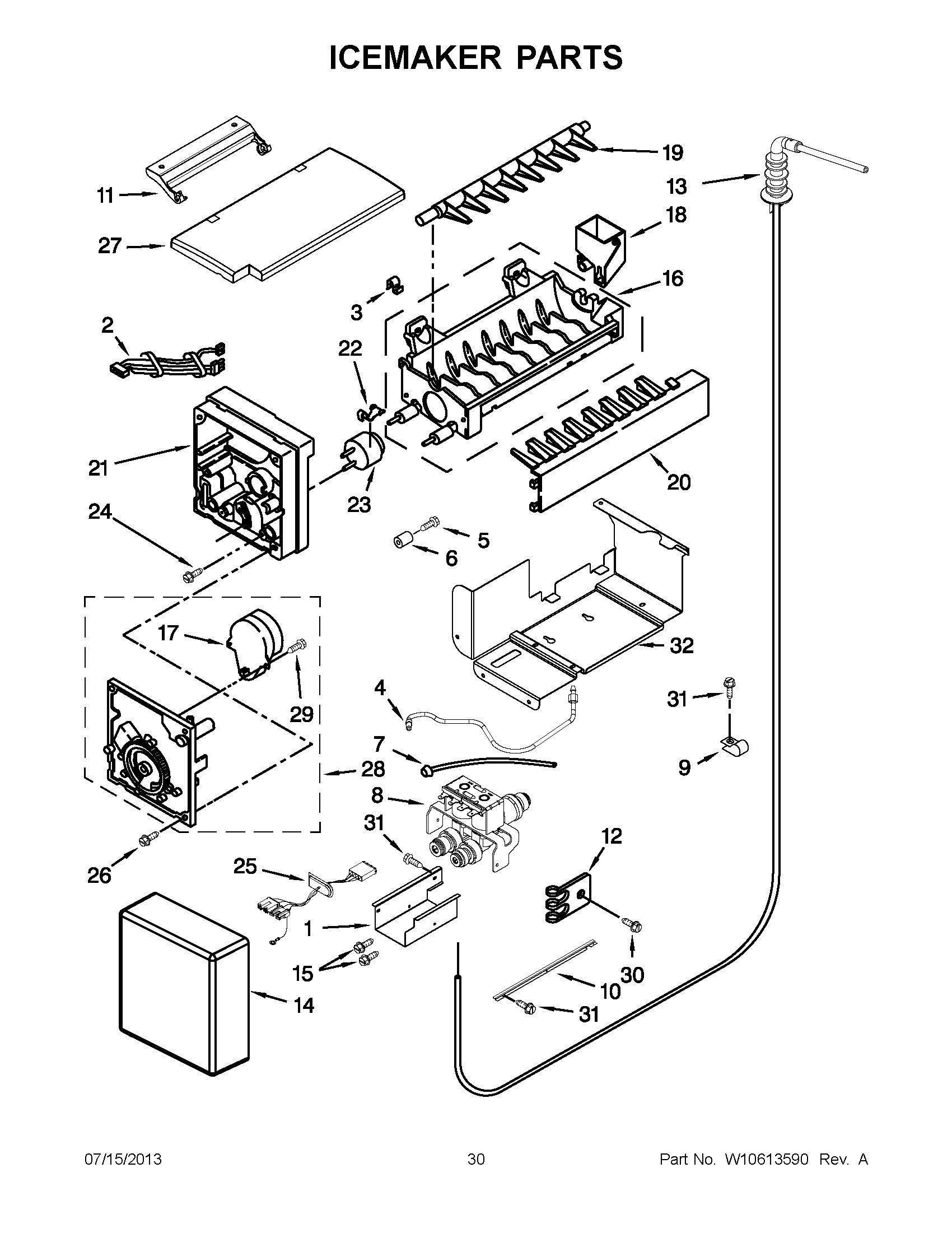 15 - ICEMAKER PARTS