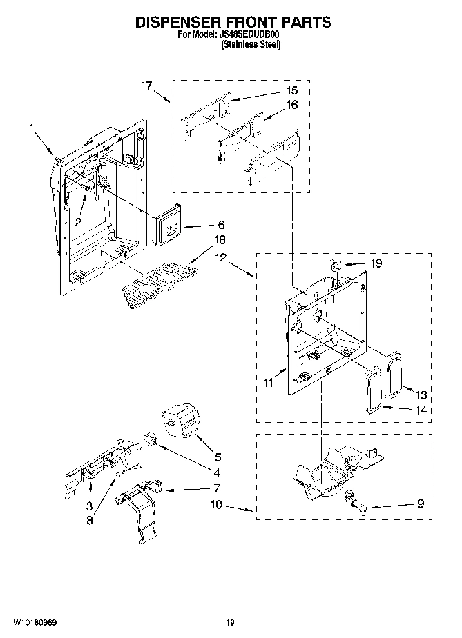 12 - DISPENSER FRONT PARTS