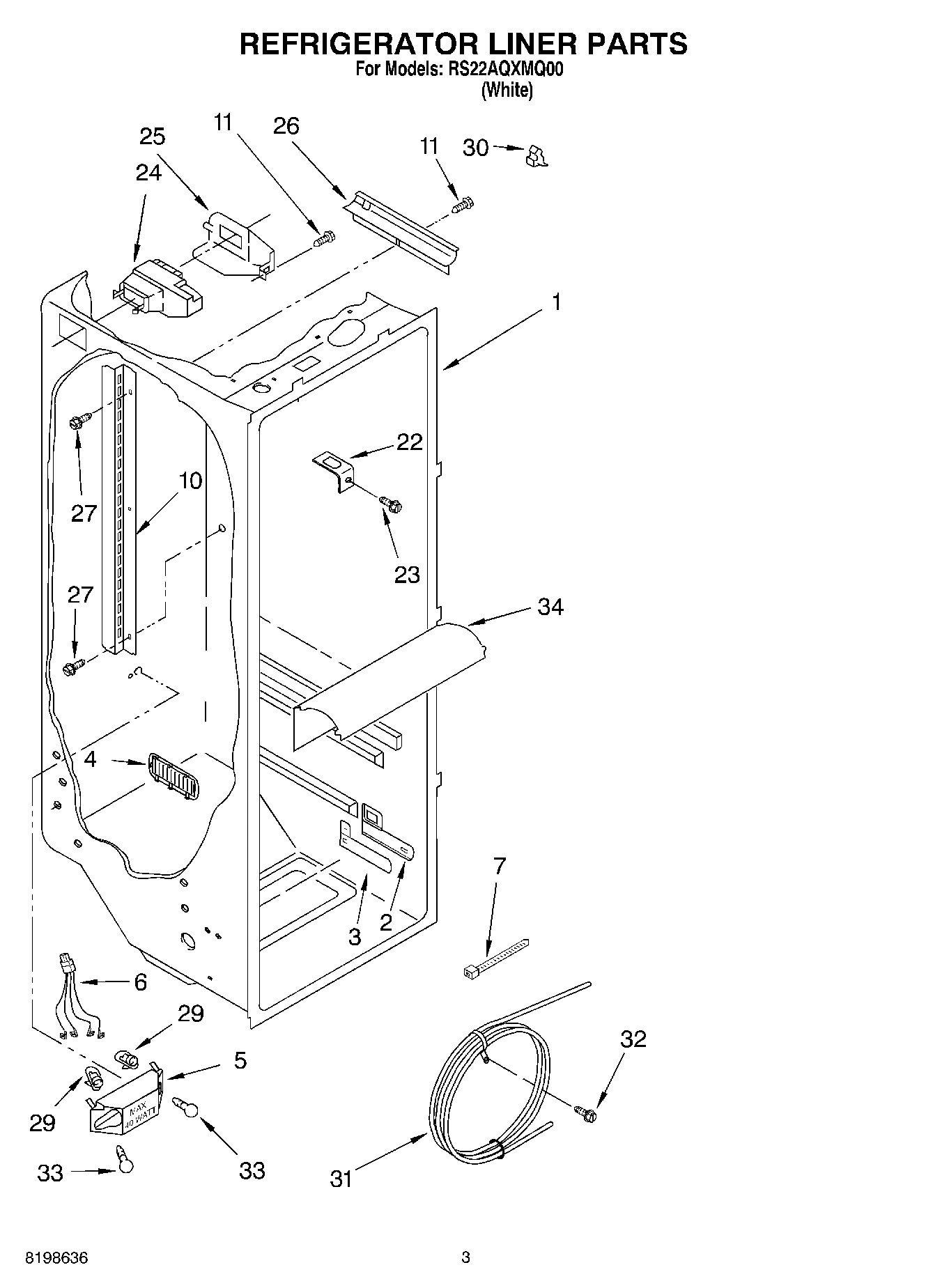 02 - REFRIGERATOR LINER PARTS