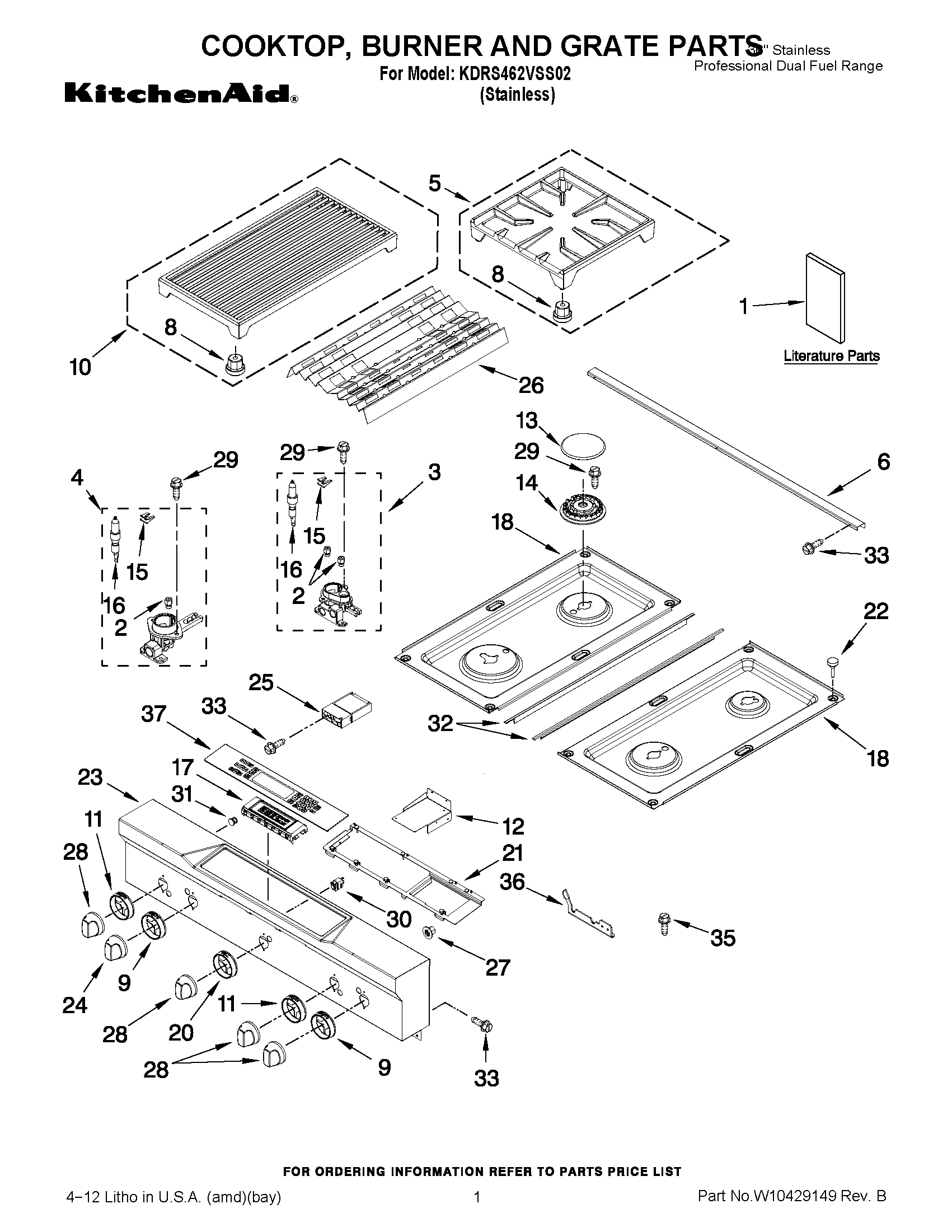 01 - COOKTOP, BURNER AND GRATE PARTS