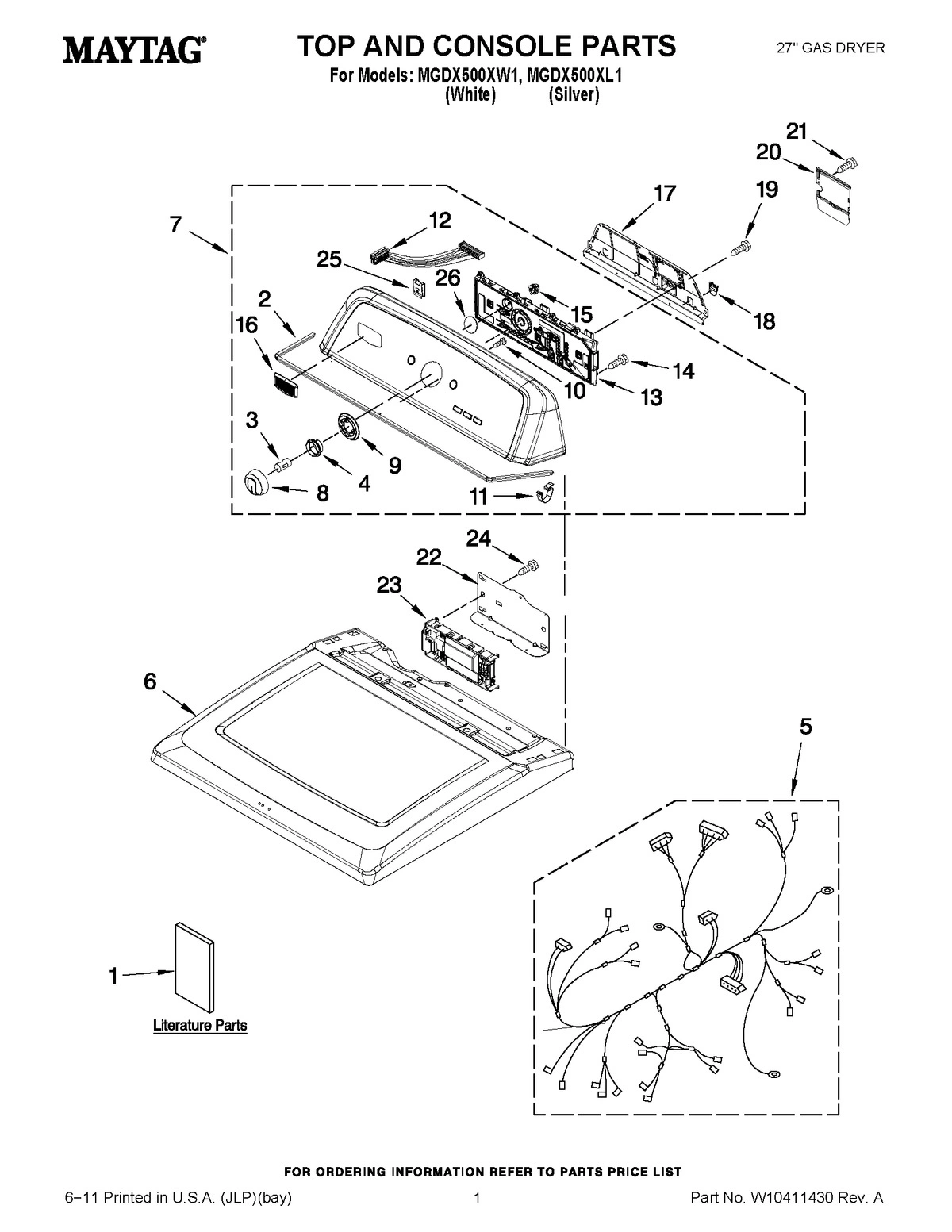 01 - TOP AND CONSOLE PARTS