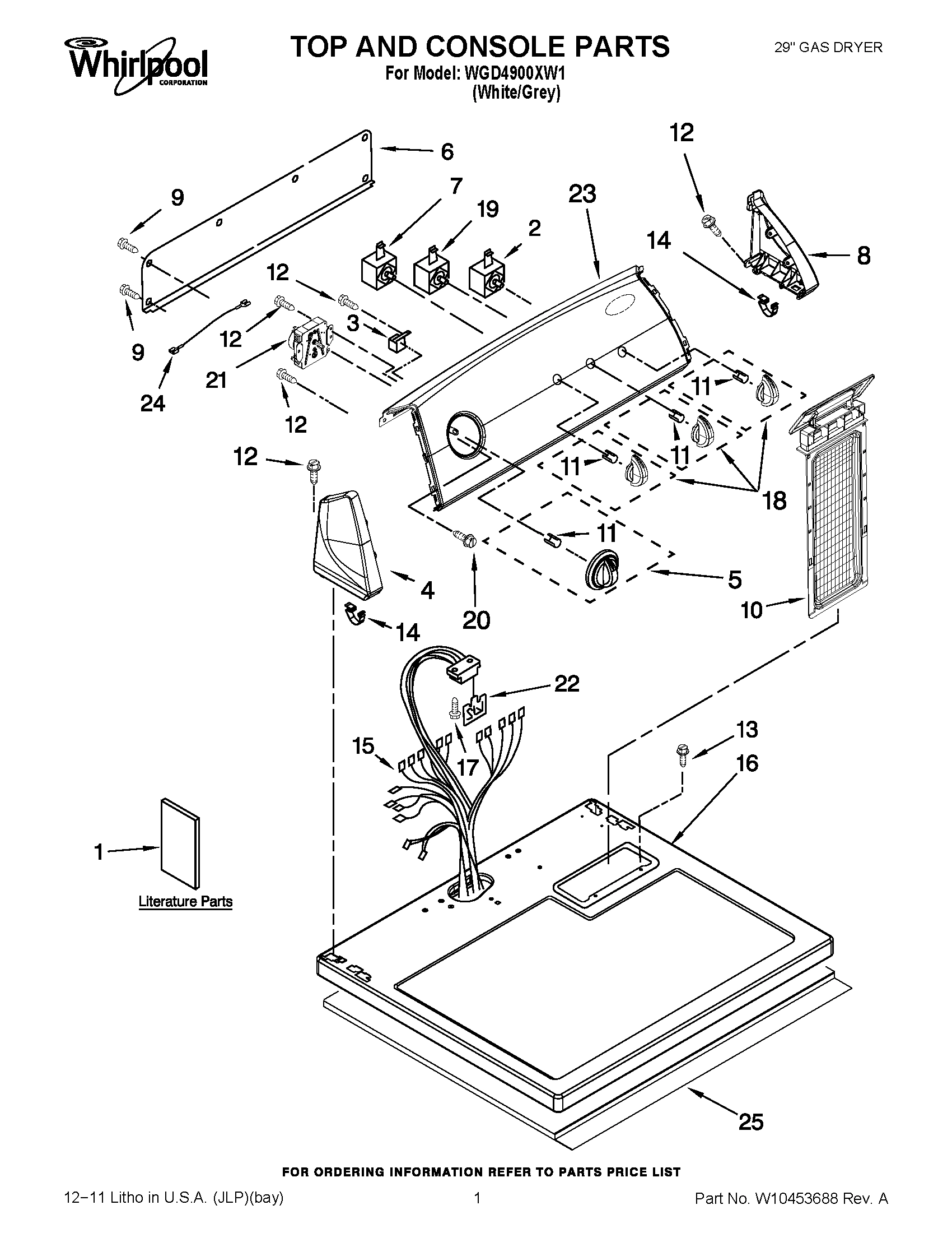 01 - TOP AND CONSOLE PARTS