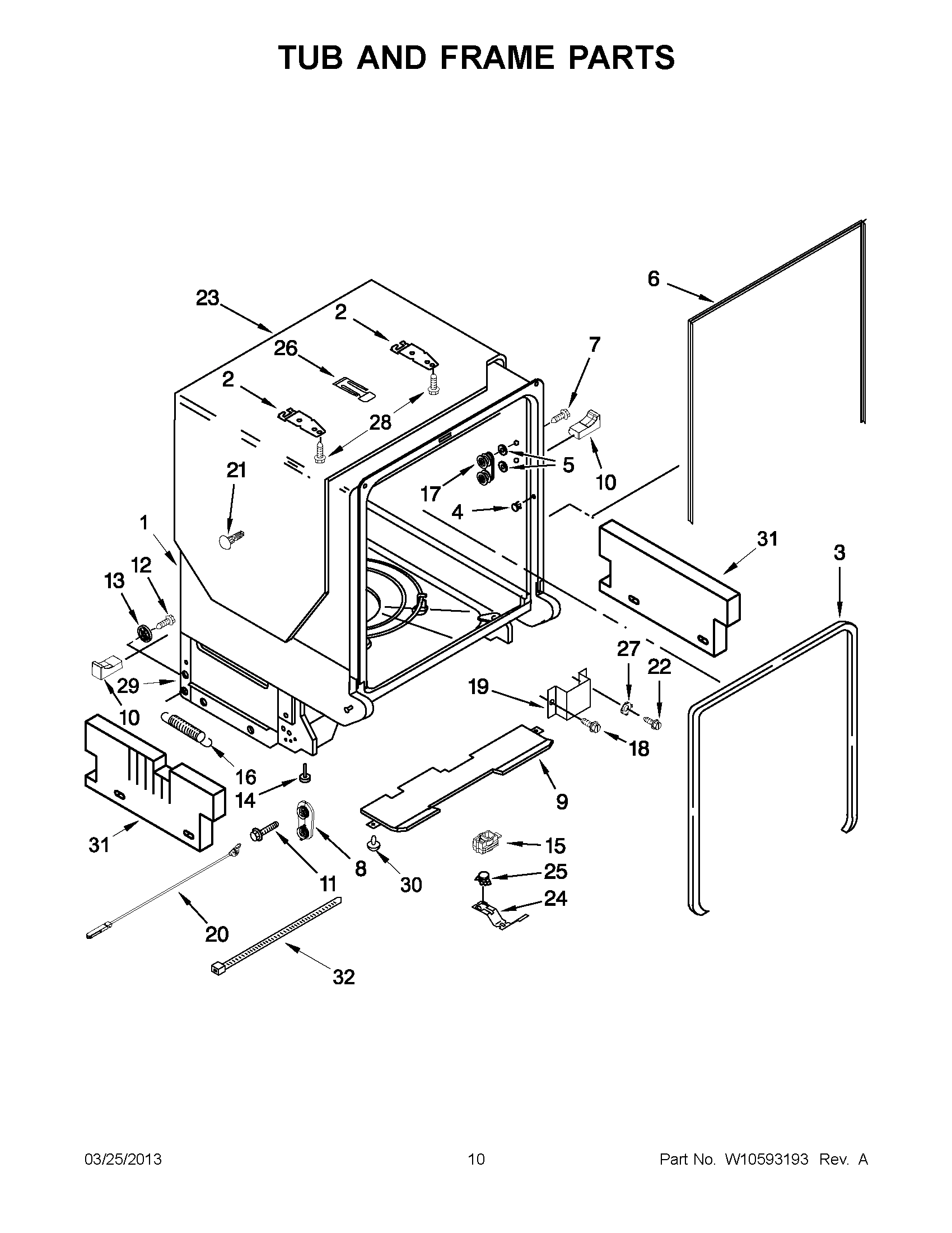 05 - TUB AND FRAME PARTS
