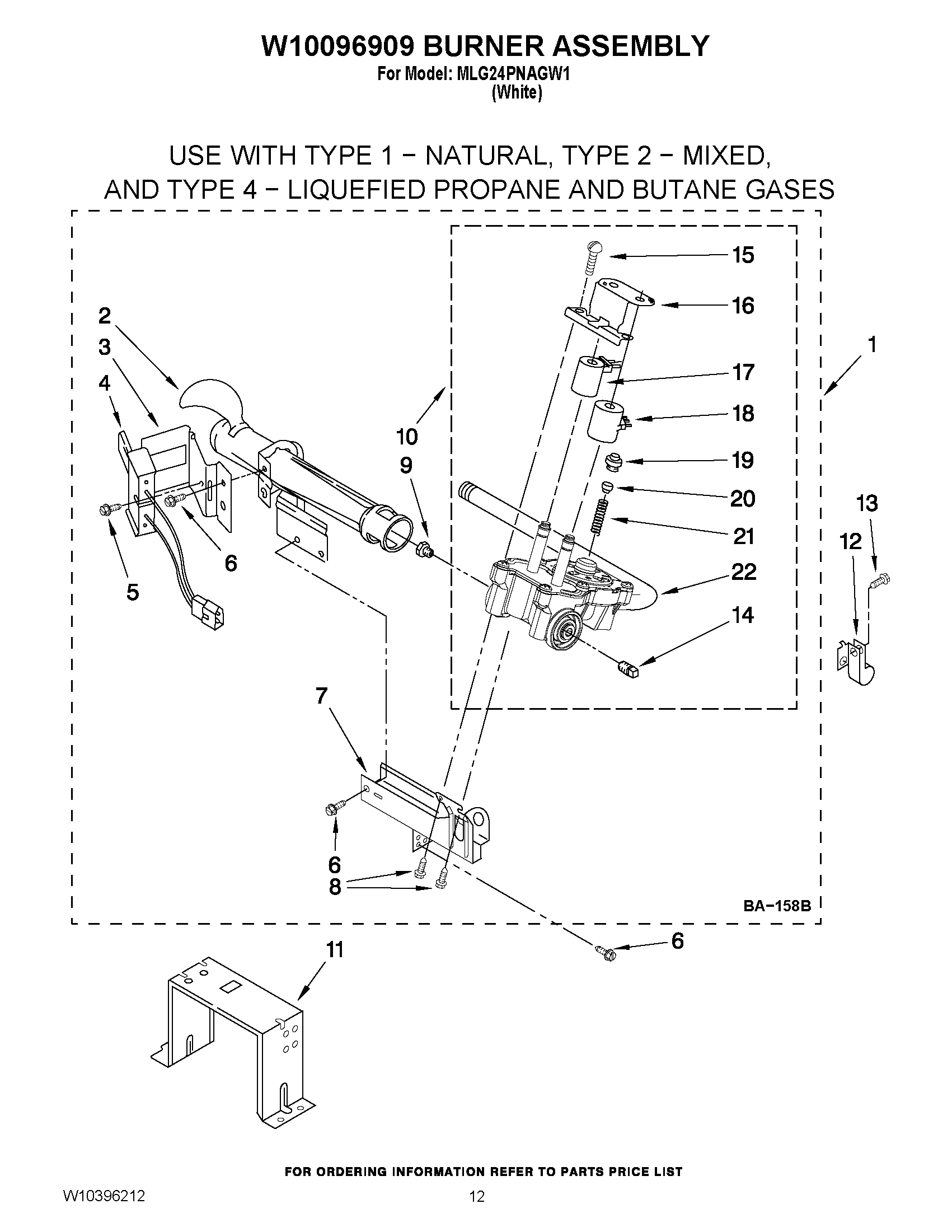 06 - W10096909 BURNER ASSEMBLY