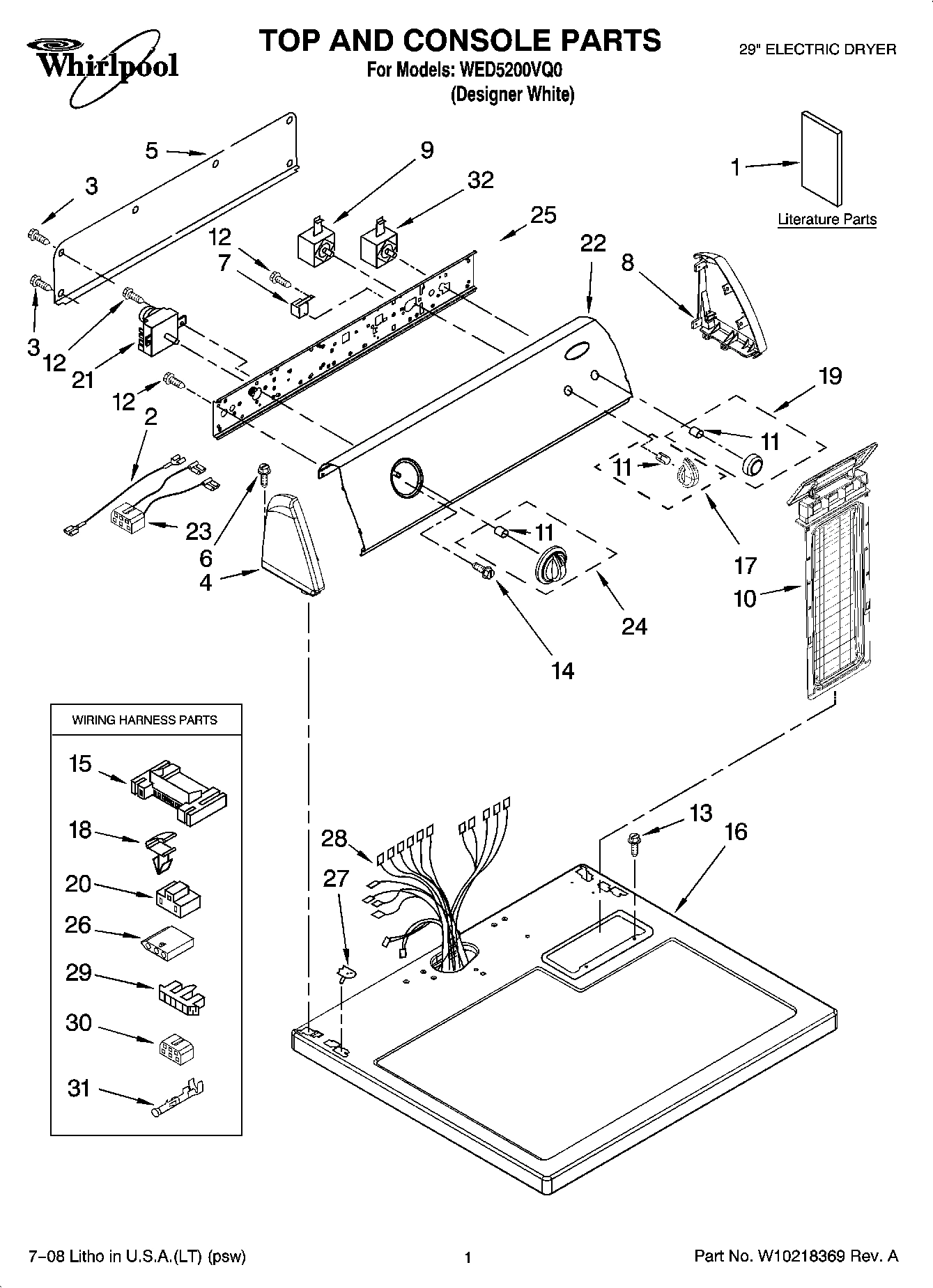 01 - TOP AND CONSOLE PARTS