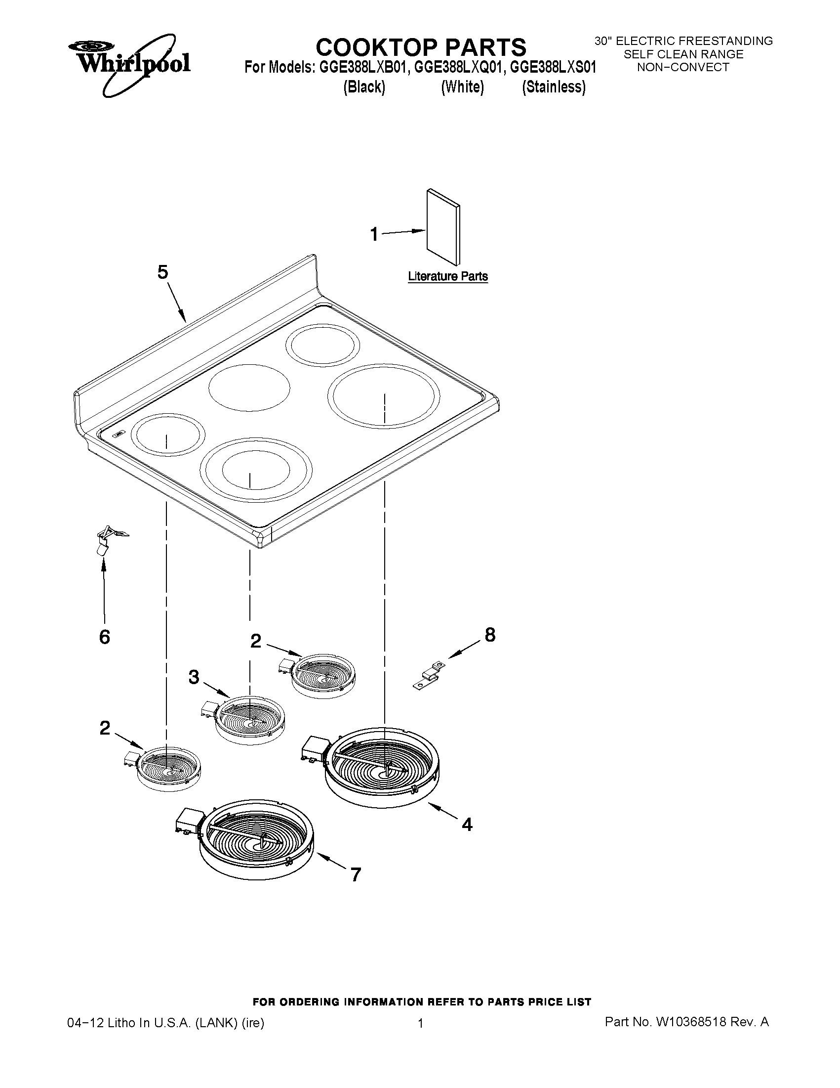 01 - COOKTOP PARTS