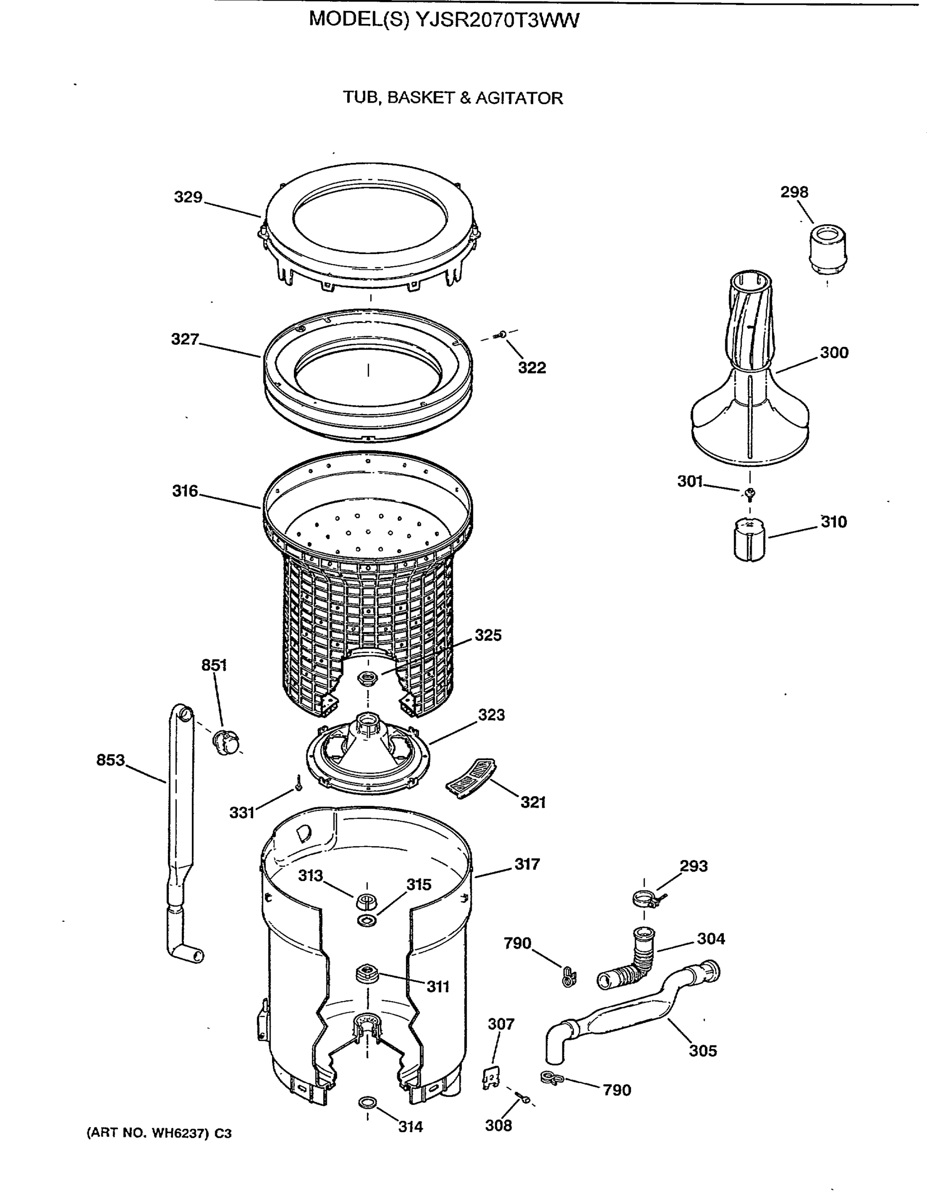 TUB, BASKET & AGITATOR