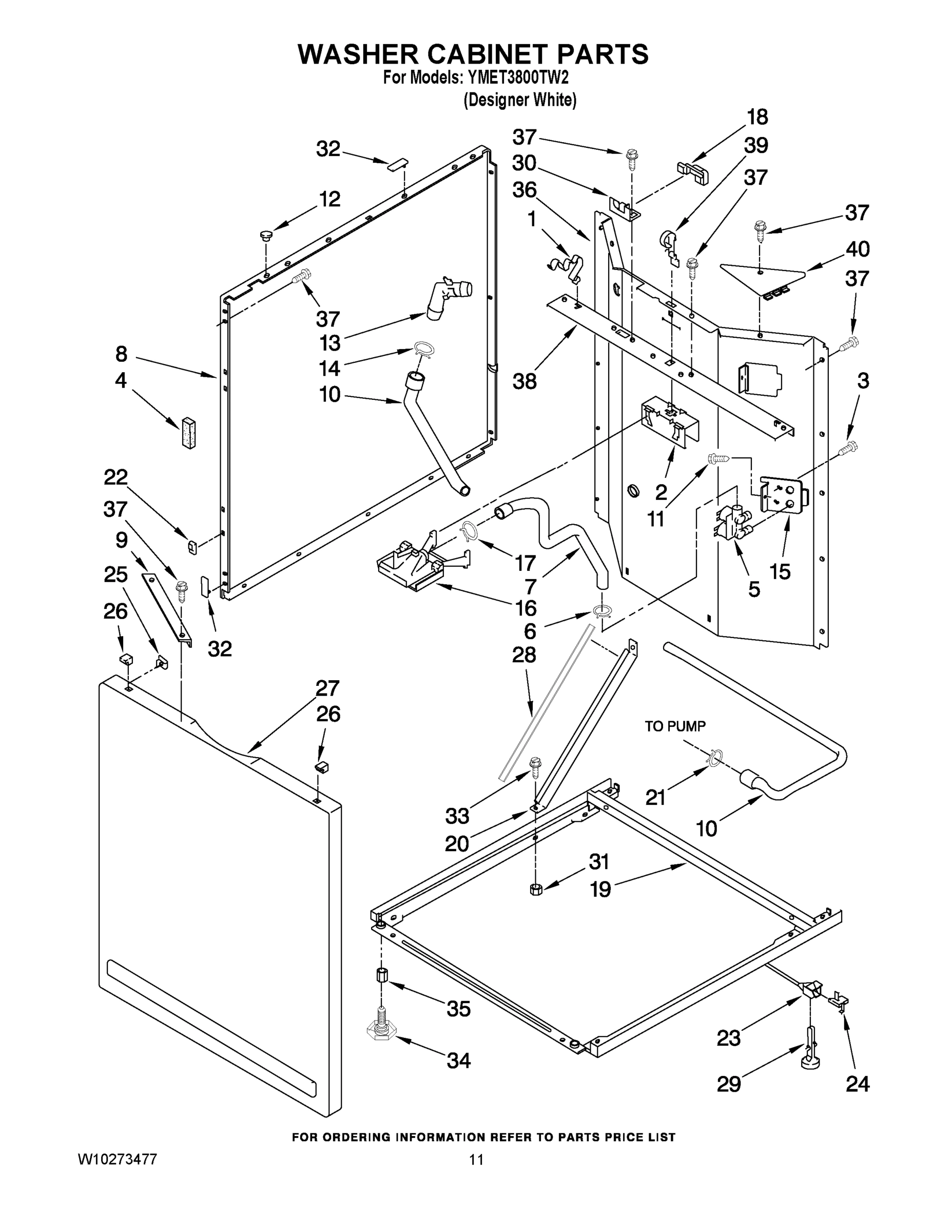 07 - WASHER CABINET PARTS