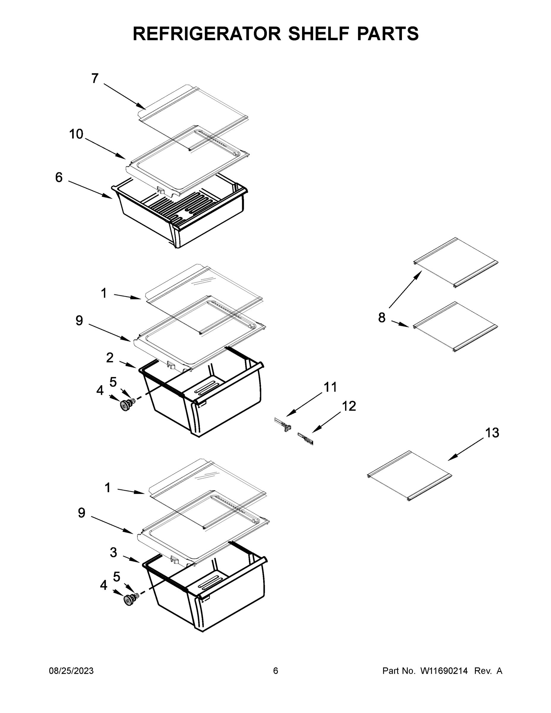 04 - REFRIGERATOR SHELF PARTS