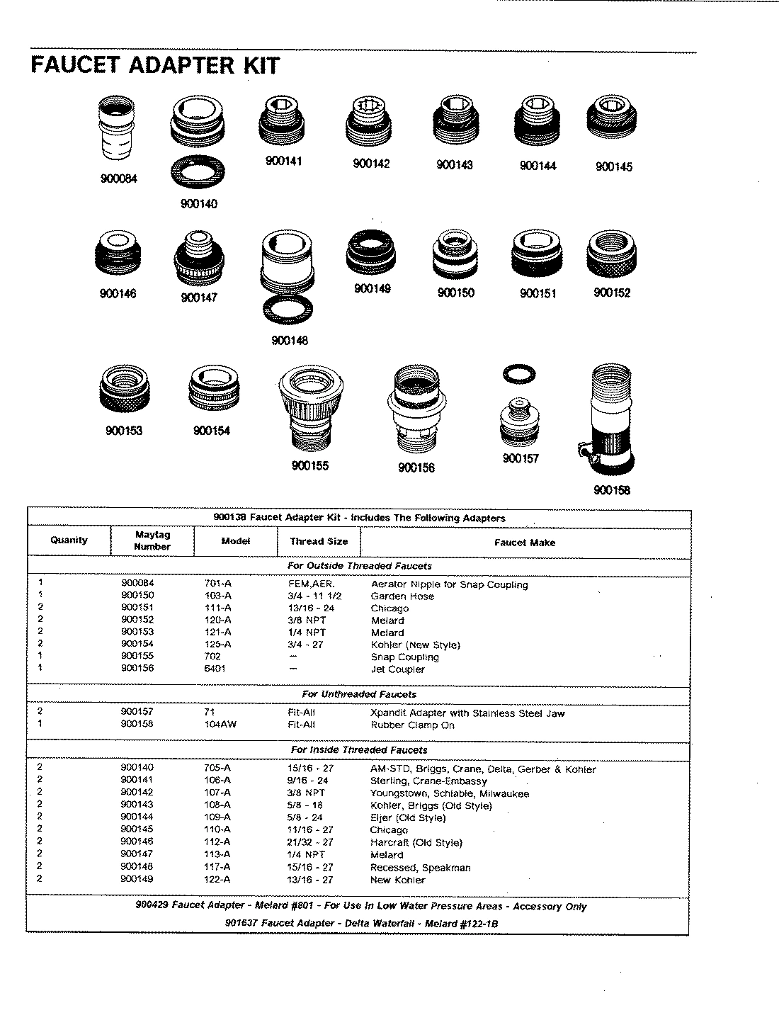 06 - FAUCET ADAPTER KIT (OUTSIDE THREADED)
