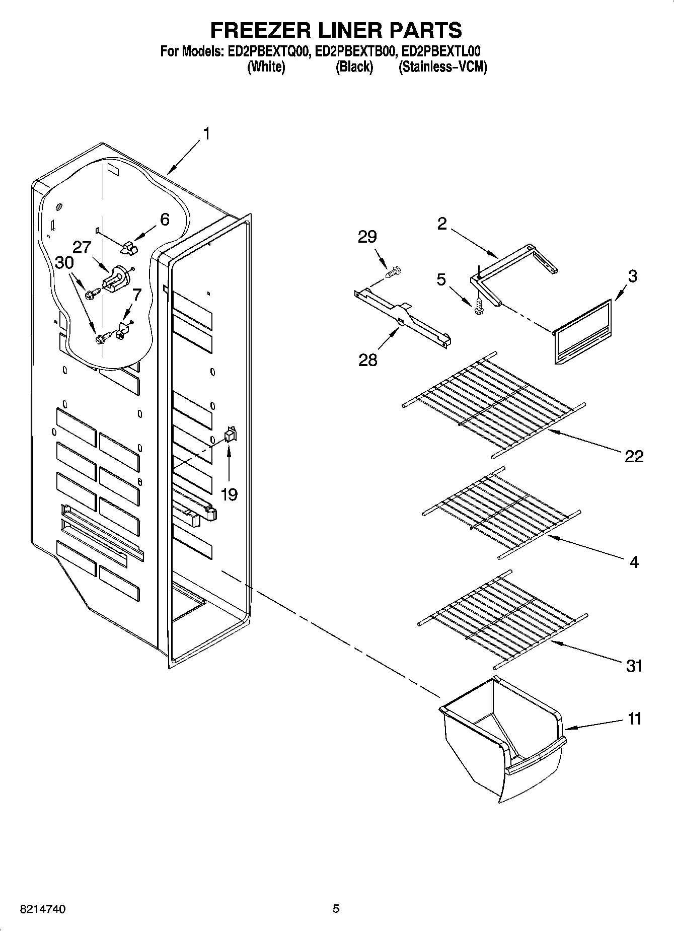 04 - FREEZER LINER PARTS