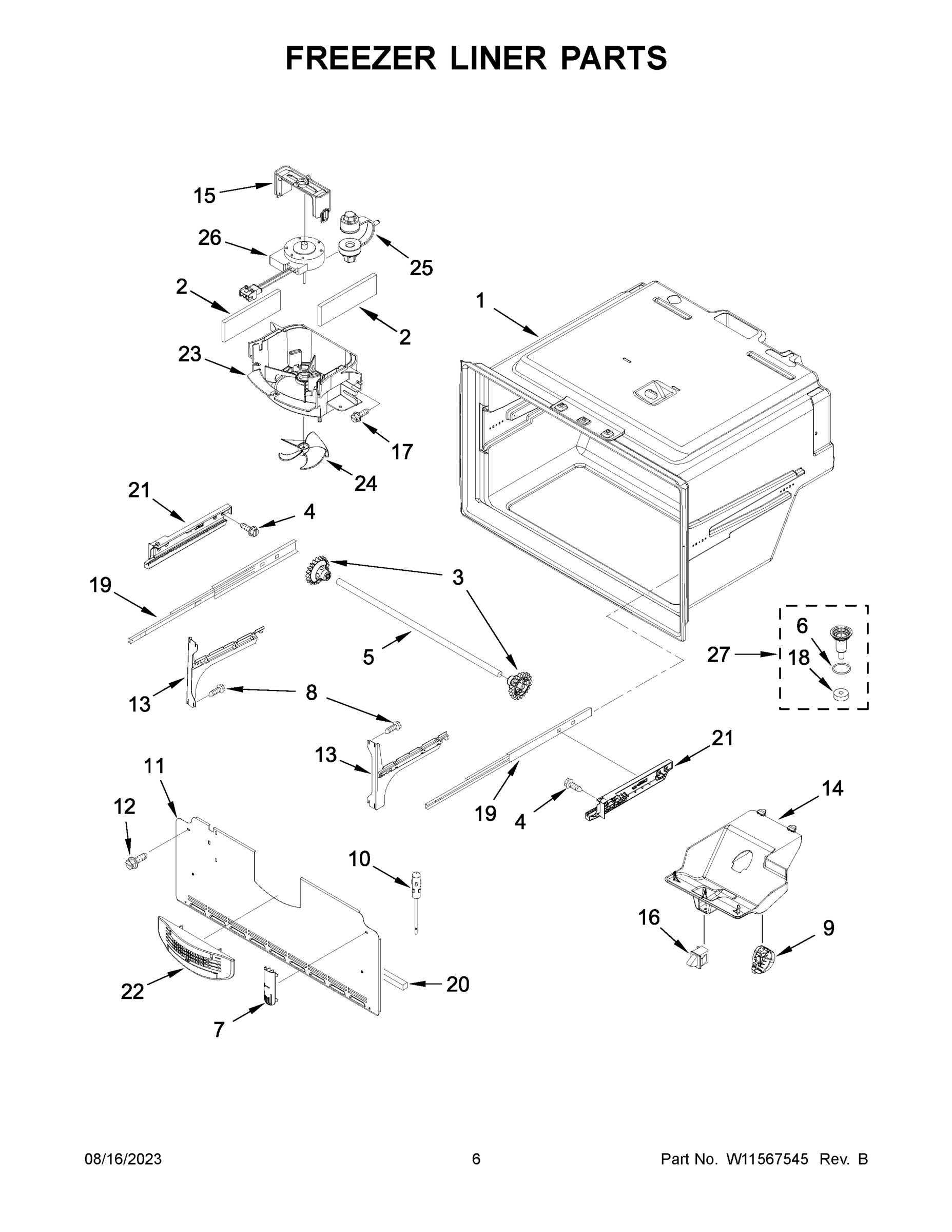 04 - FREEZER LINER PARTS