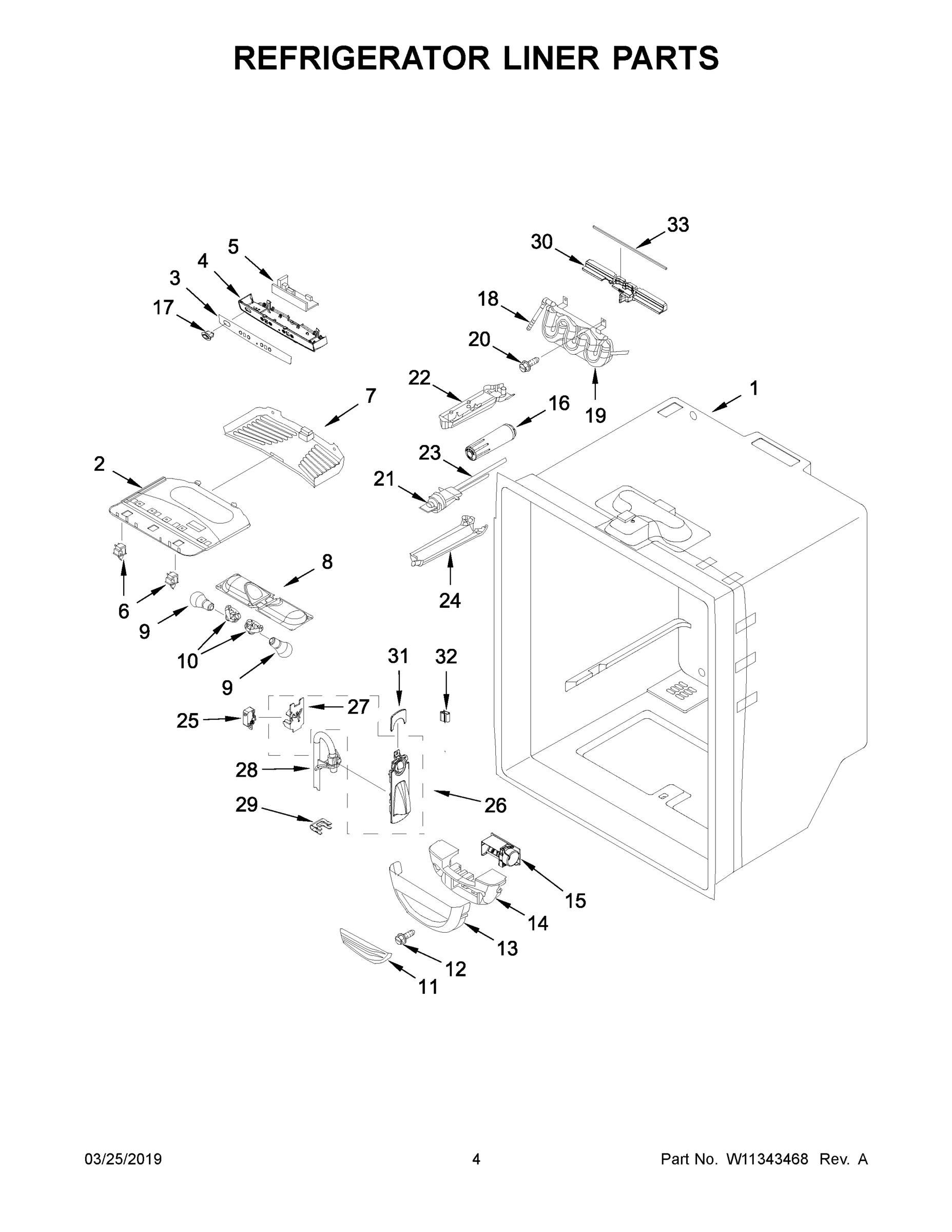 03 - REFRIGERATOR LINER PARTS