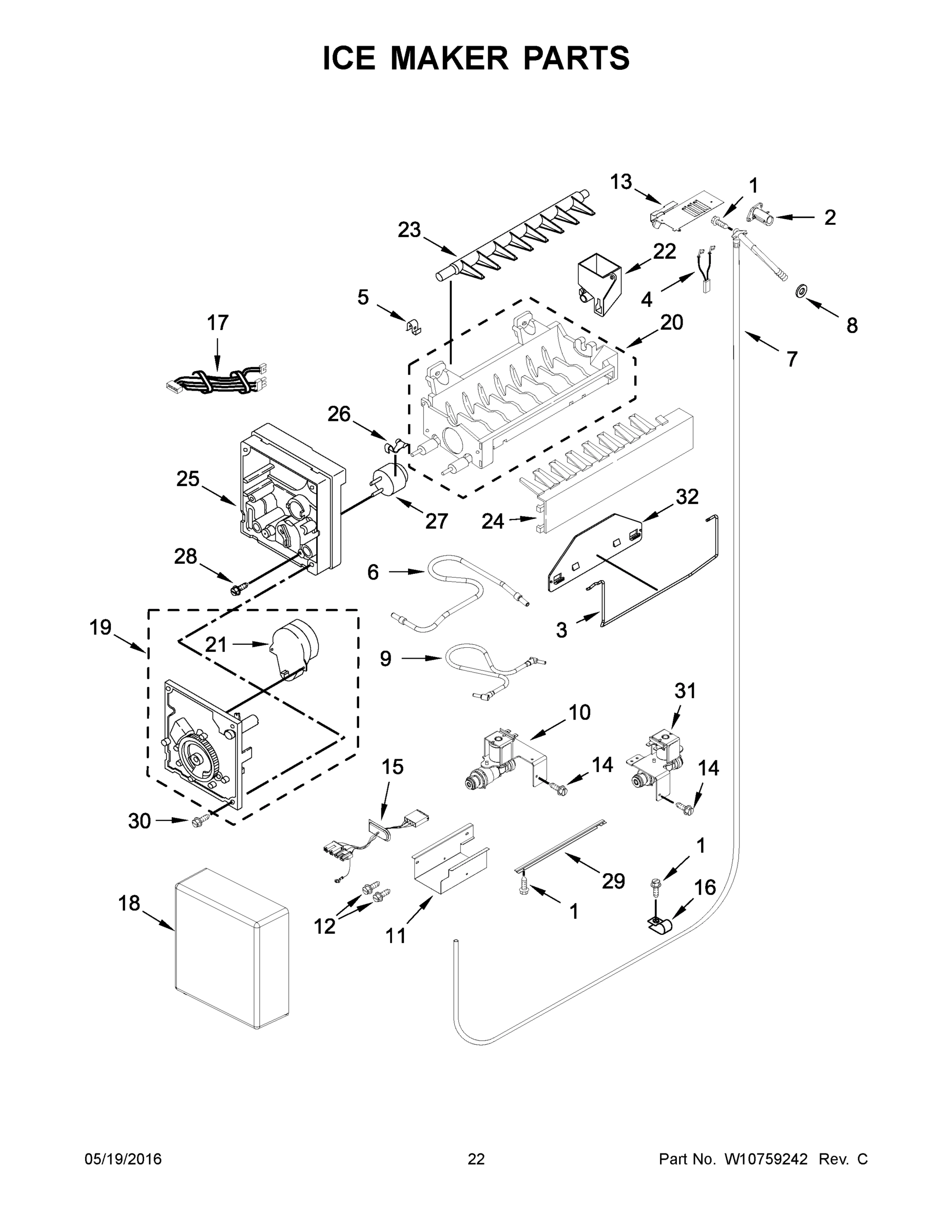 12 - ICE MAKER PARTS
