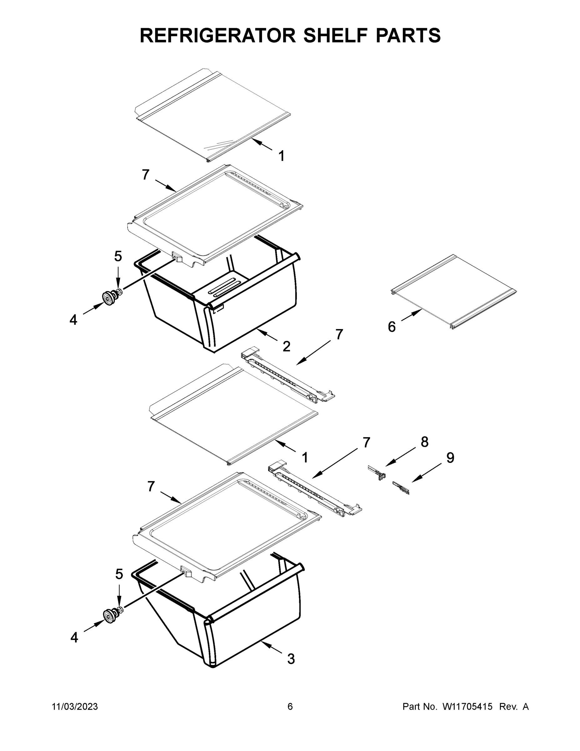 04 - REFRIGERATOR SHELF PARTS