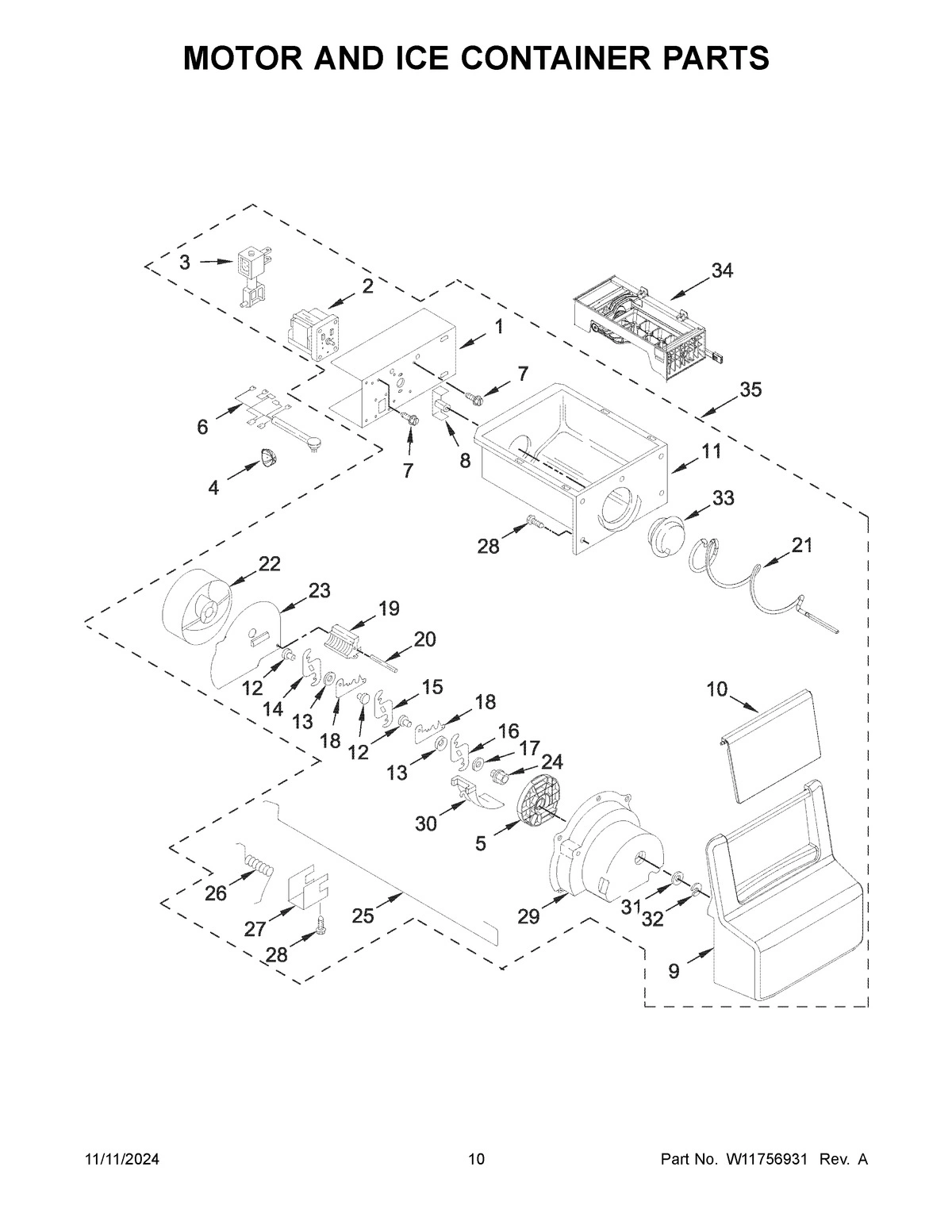 06 - MOTOR AND ICE CONTAINER PARTS