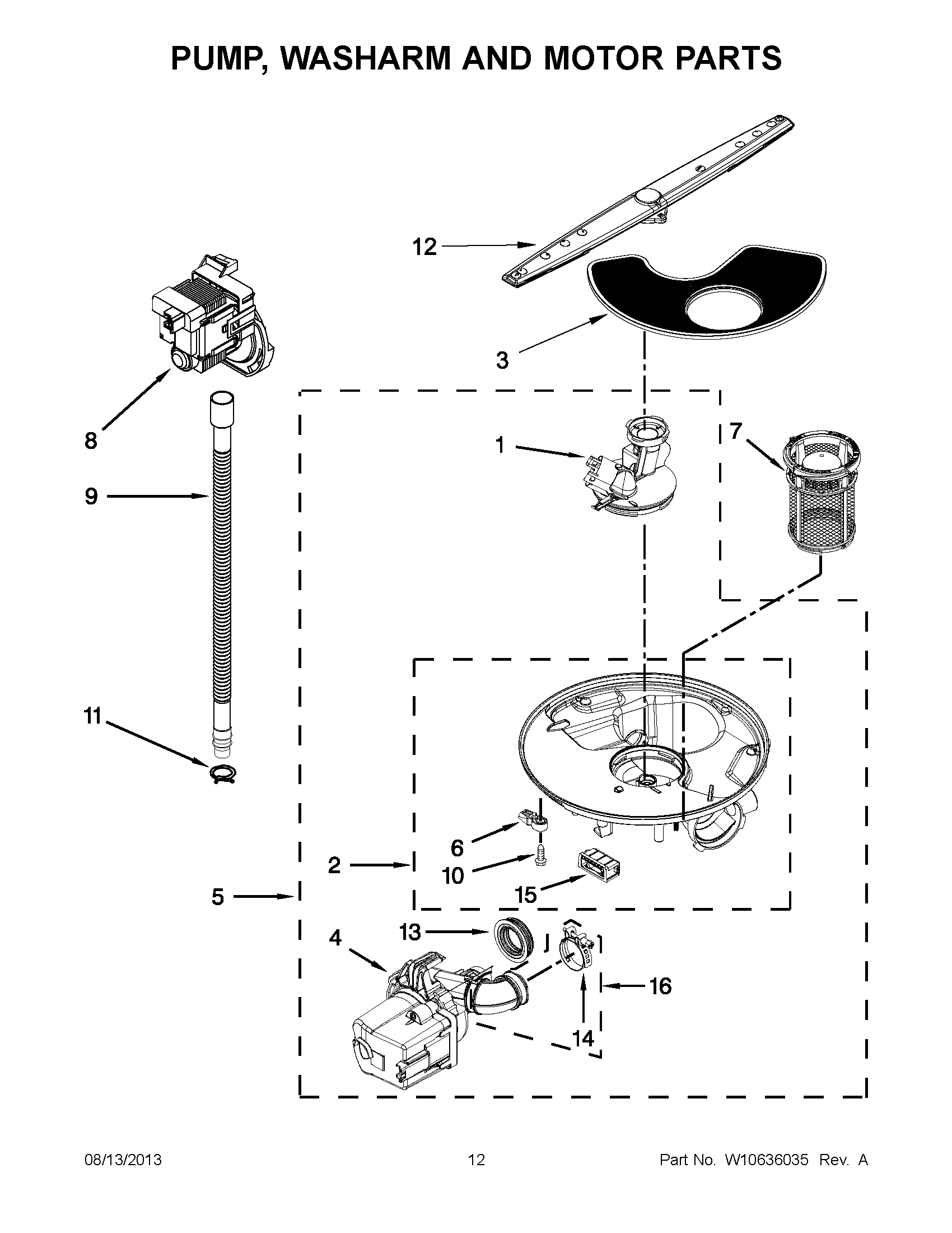 07 - PUMP, WASHARM AND MOTOR PARTS