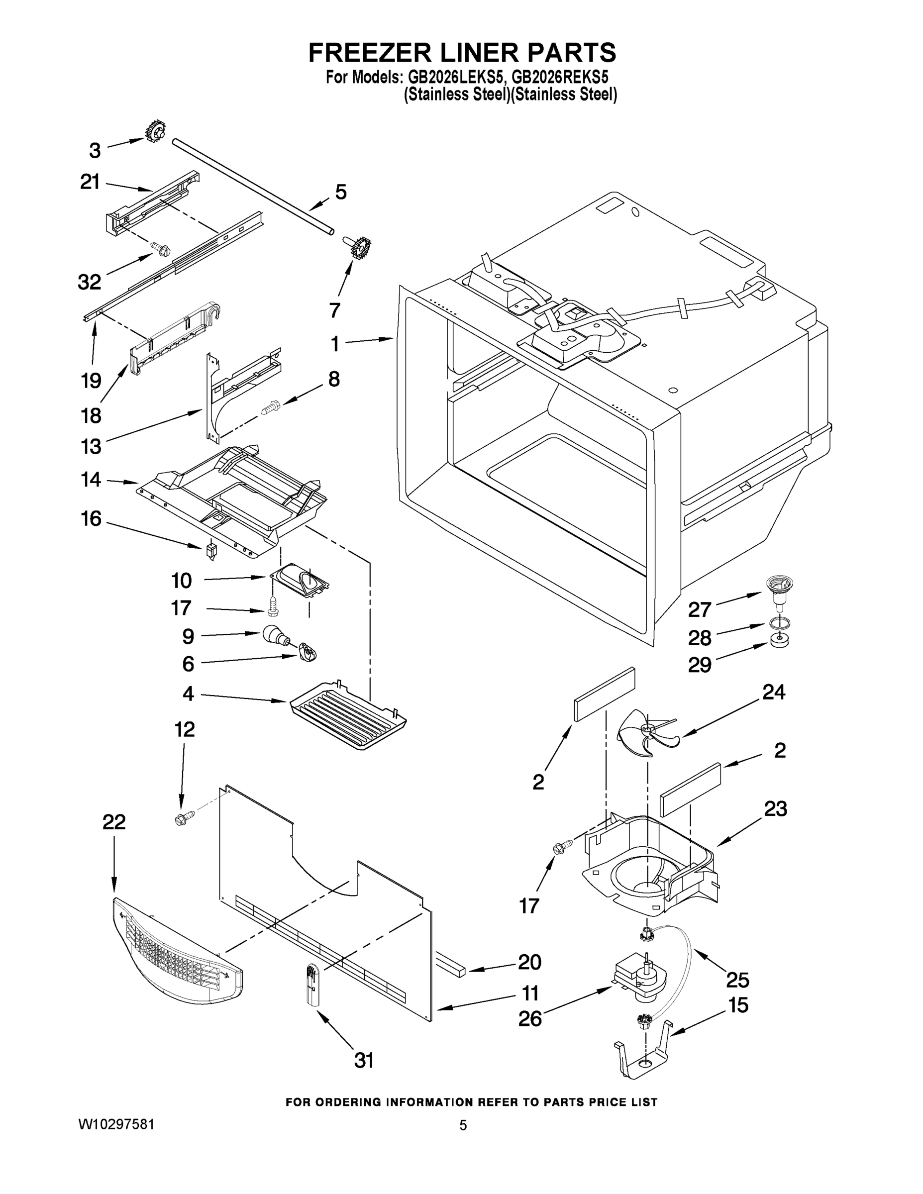 03 - FREEZER LINER PARTS