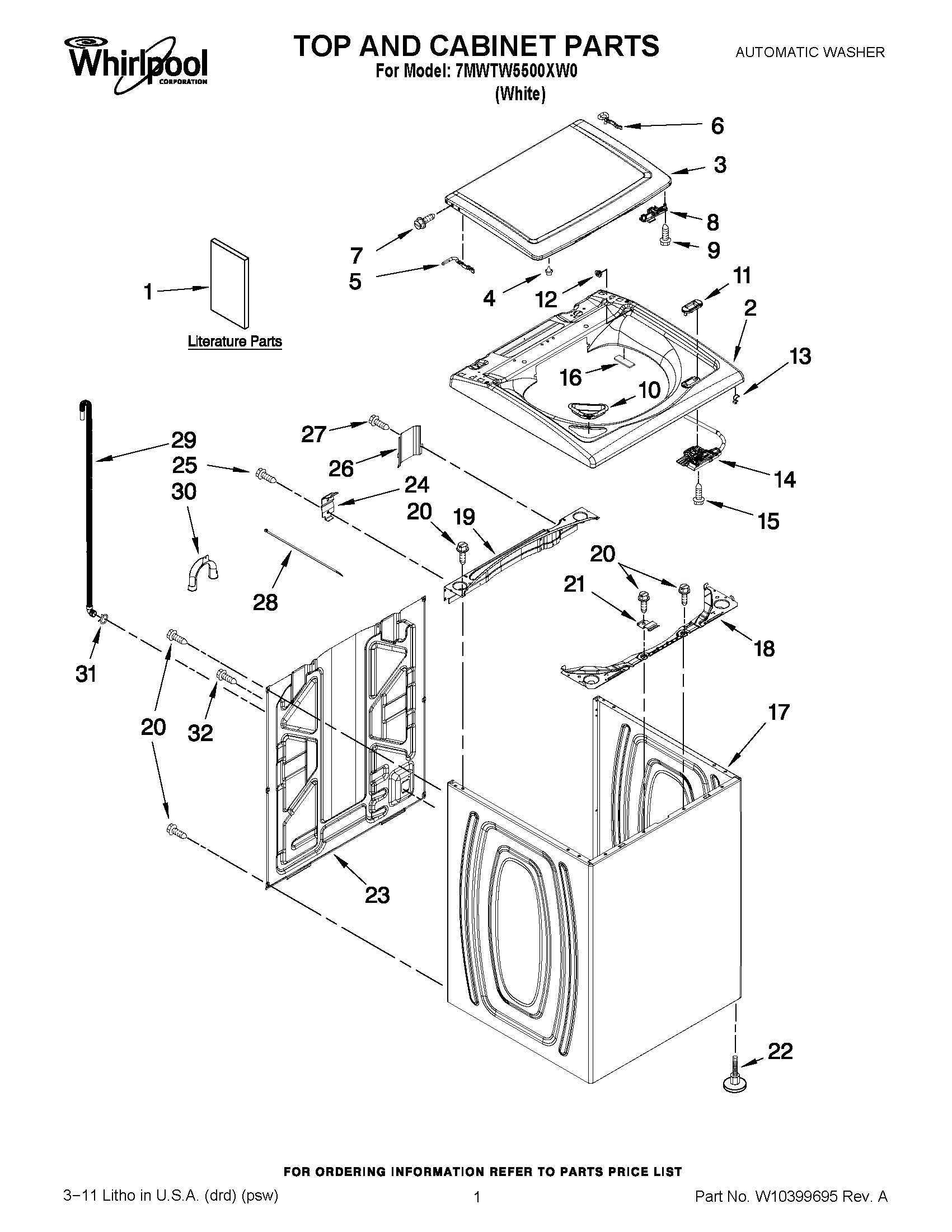 01 - TOP AND CABINET PARTS