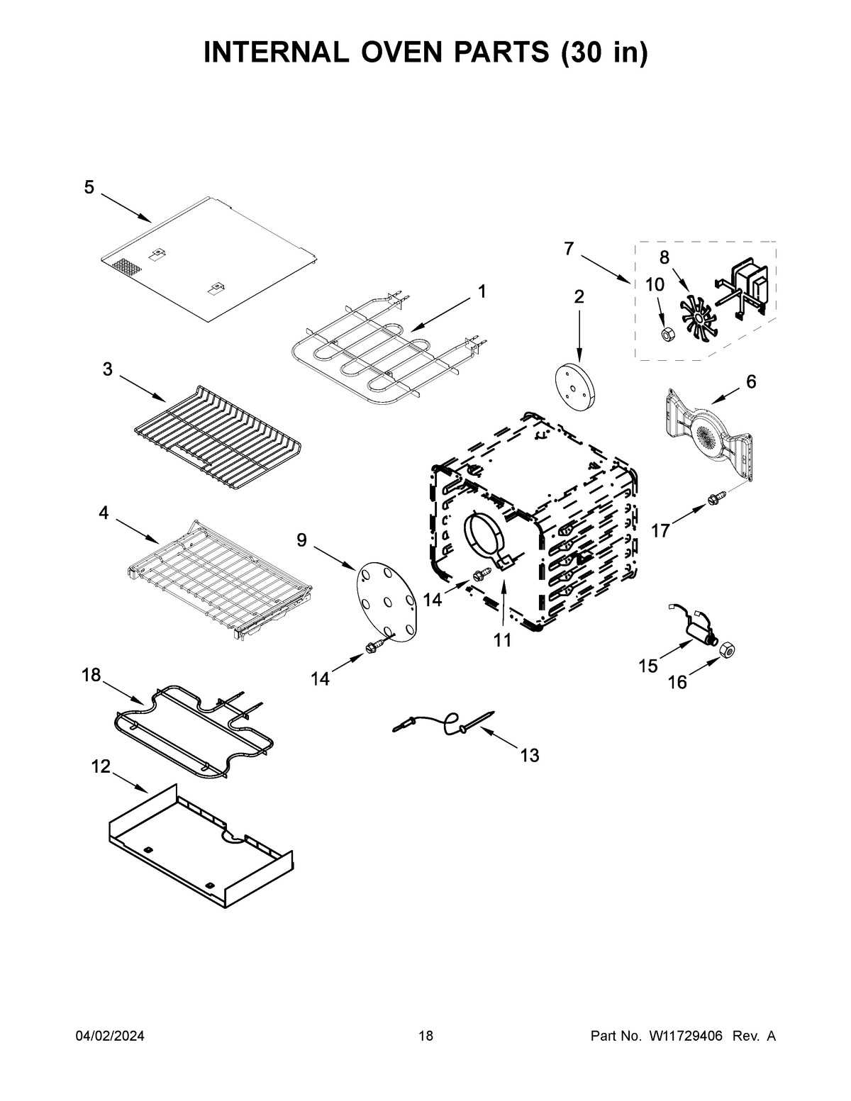 10 - INTERNAL OVEN PARTS (30 IN)