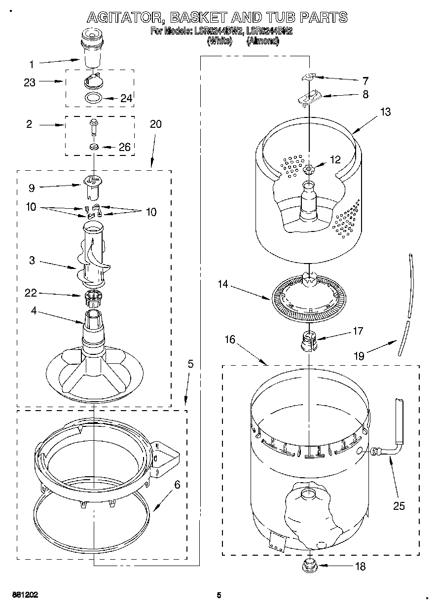 04 - AGITATOR, BASKET AND TUB