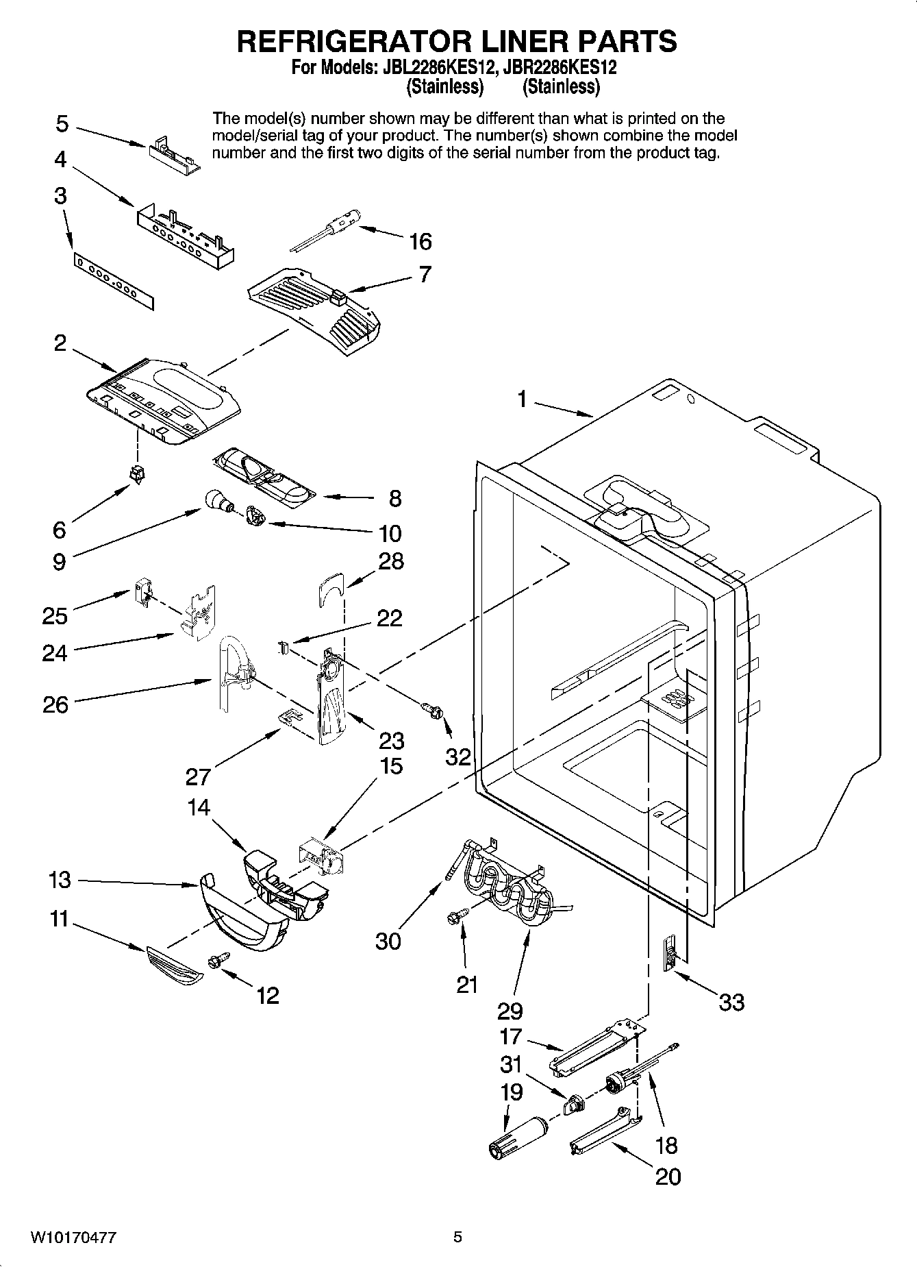 03 - REFRIGERATOR LINER PARTS