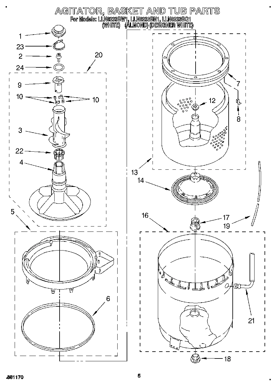 03 - AGITATOR, BASKET AND TUB